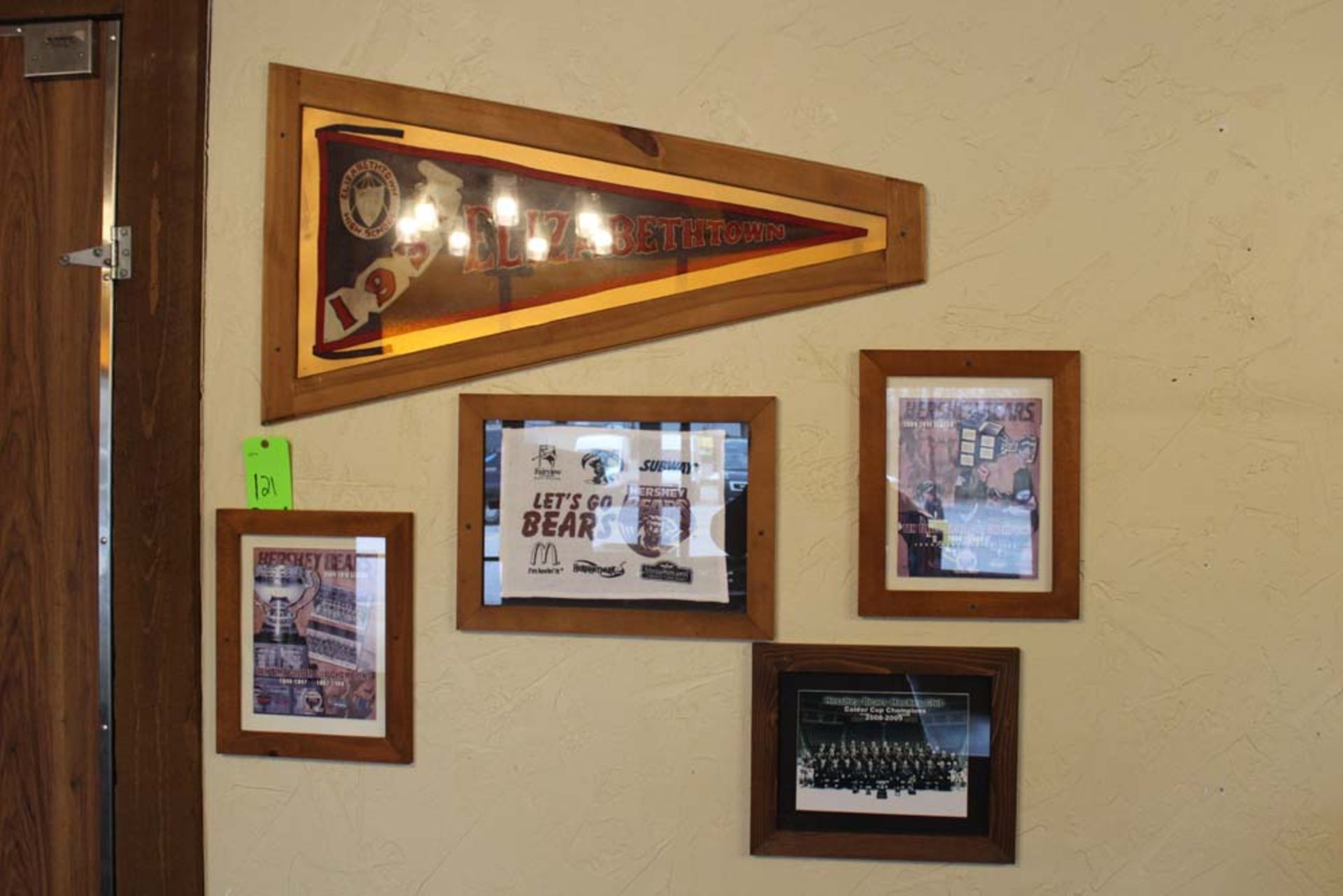 Memorabilia: 1937 Pennant, Hershey Bears Photo, Let's Go Bears Towel, 2008-2009 Team Photo, 2009-