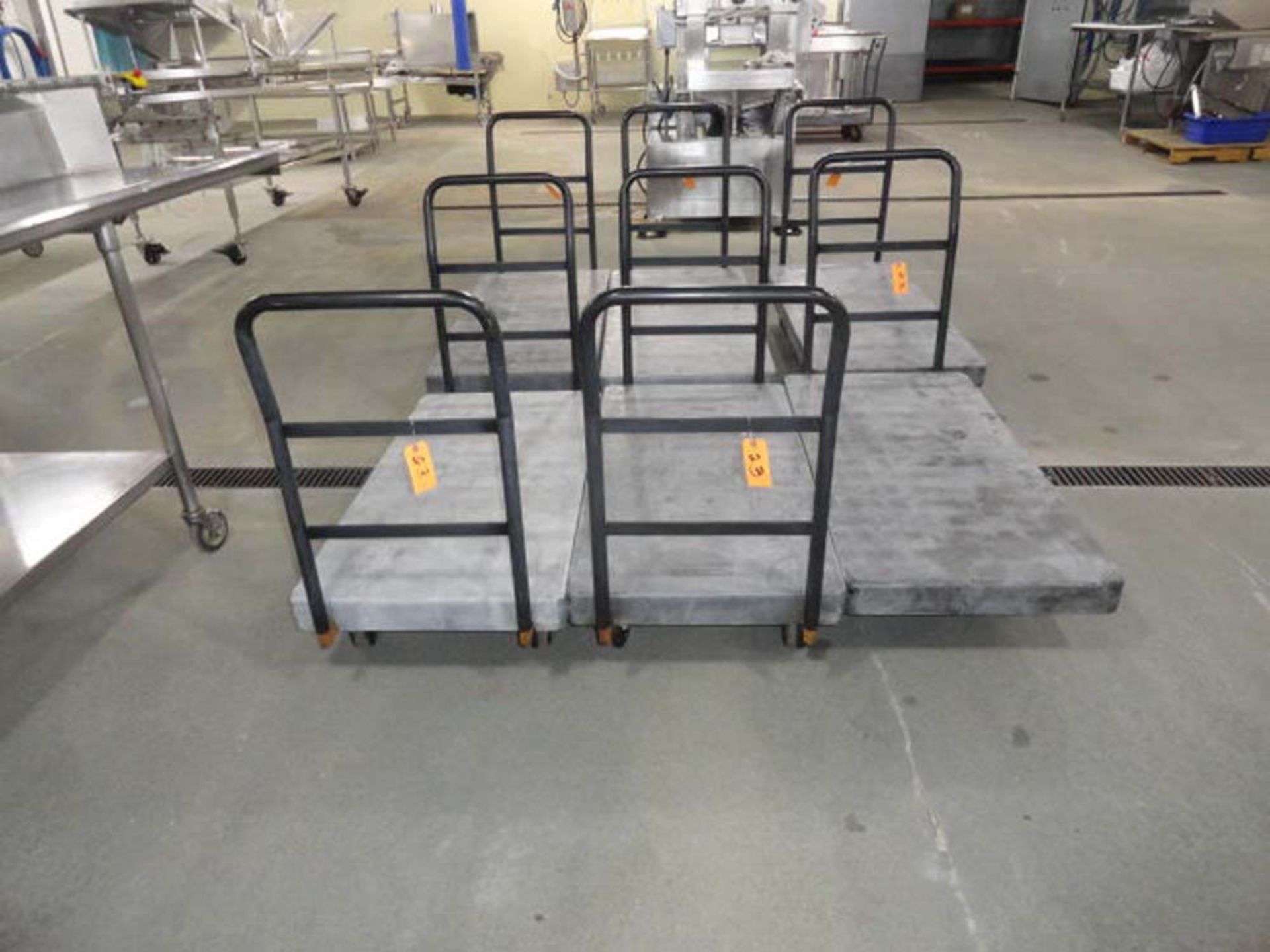 (6) RUBBERMAID PLATFORM TRUCK, 48"