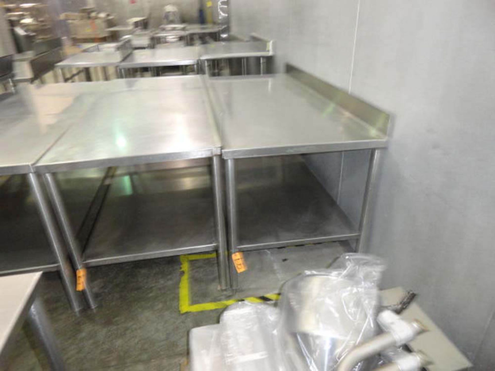 STAINLESS STEEL TABLE. 6' X 30" WITH UNDERSHELF