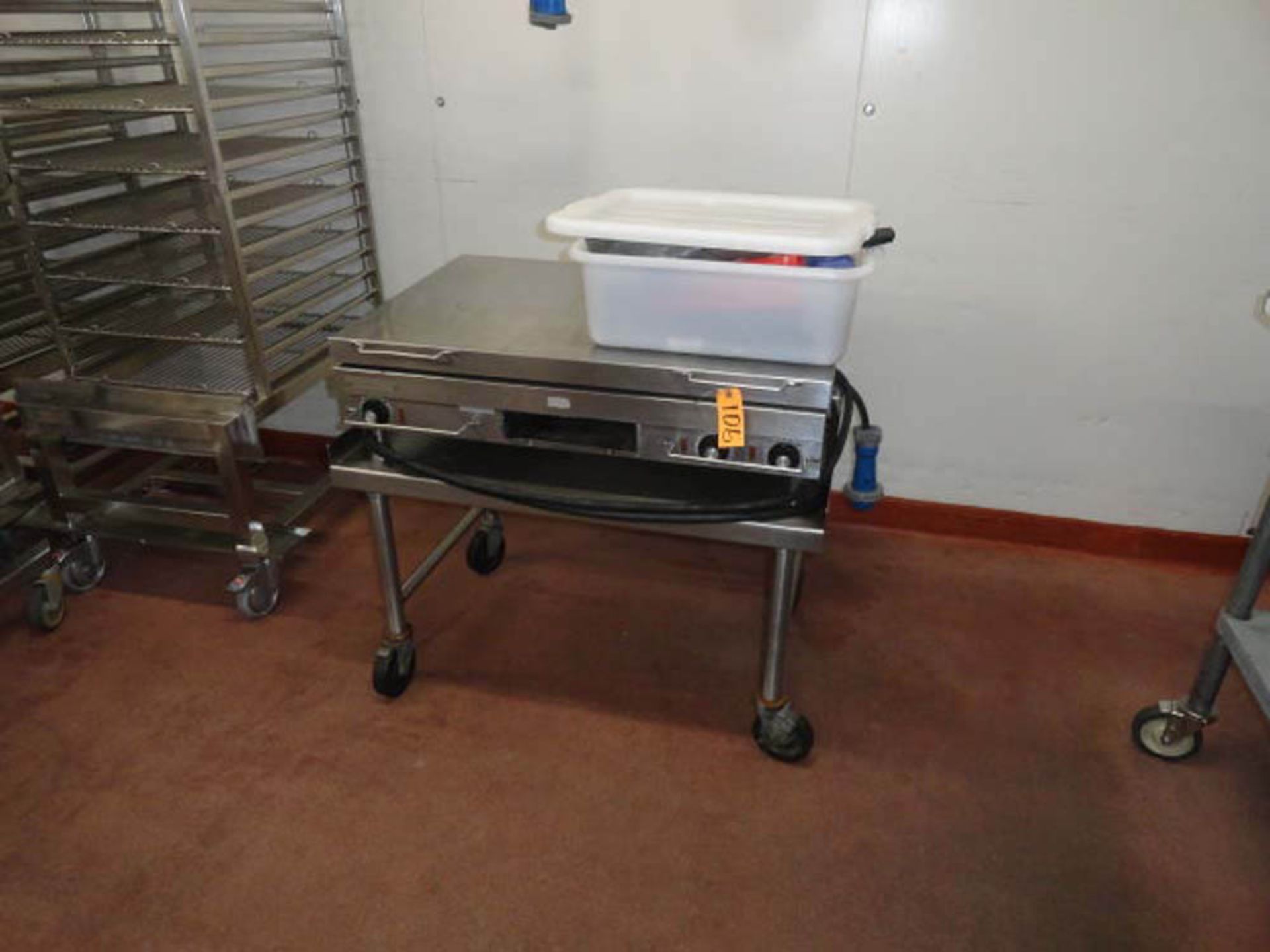 TOASTMASTER GRIDDLE, 30" ON STAINLESS STEEL CART, ELECTRIC