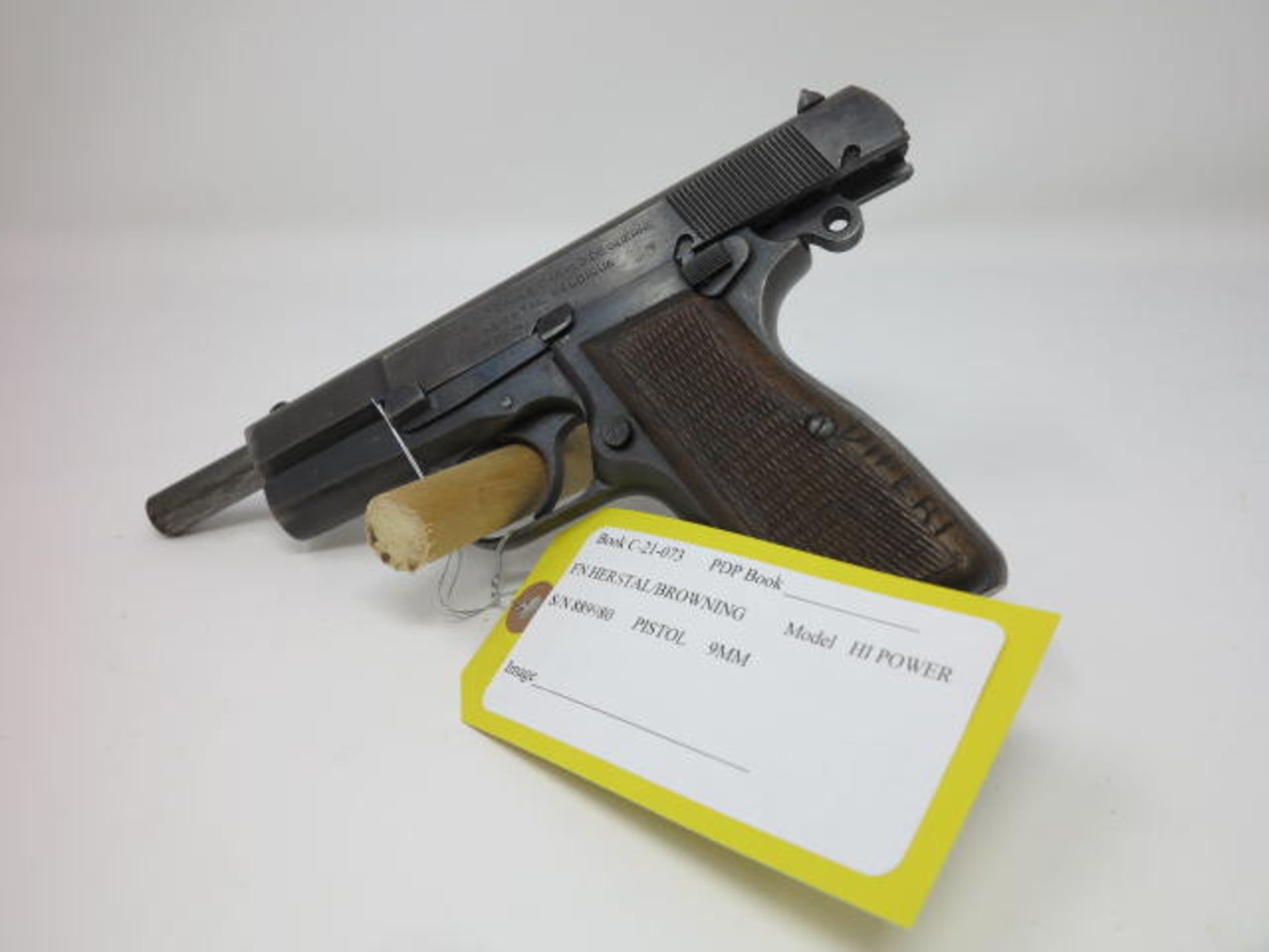 FN Herstal/Browning 9MM, Model High Power, S/N 889980 Note: Dipert Engraved on Grip