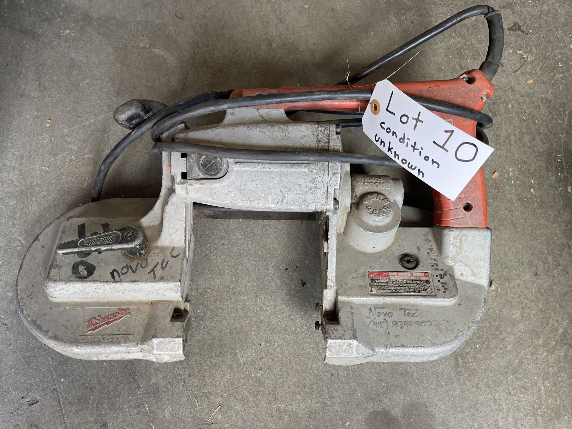 Milwaukee portable band saw, condition unknown