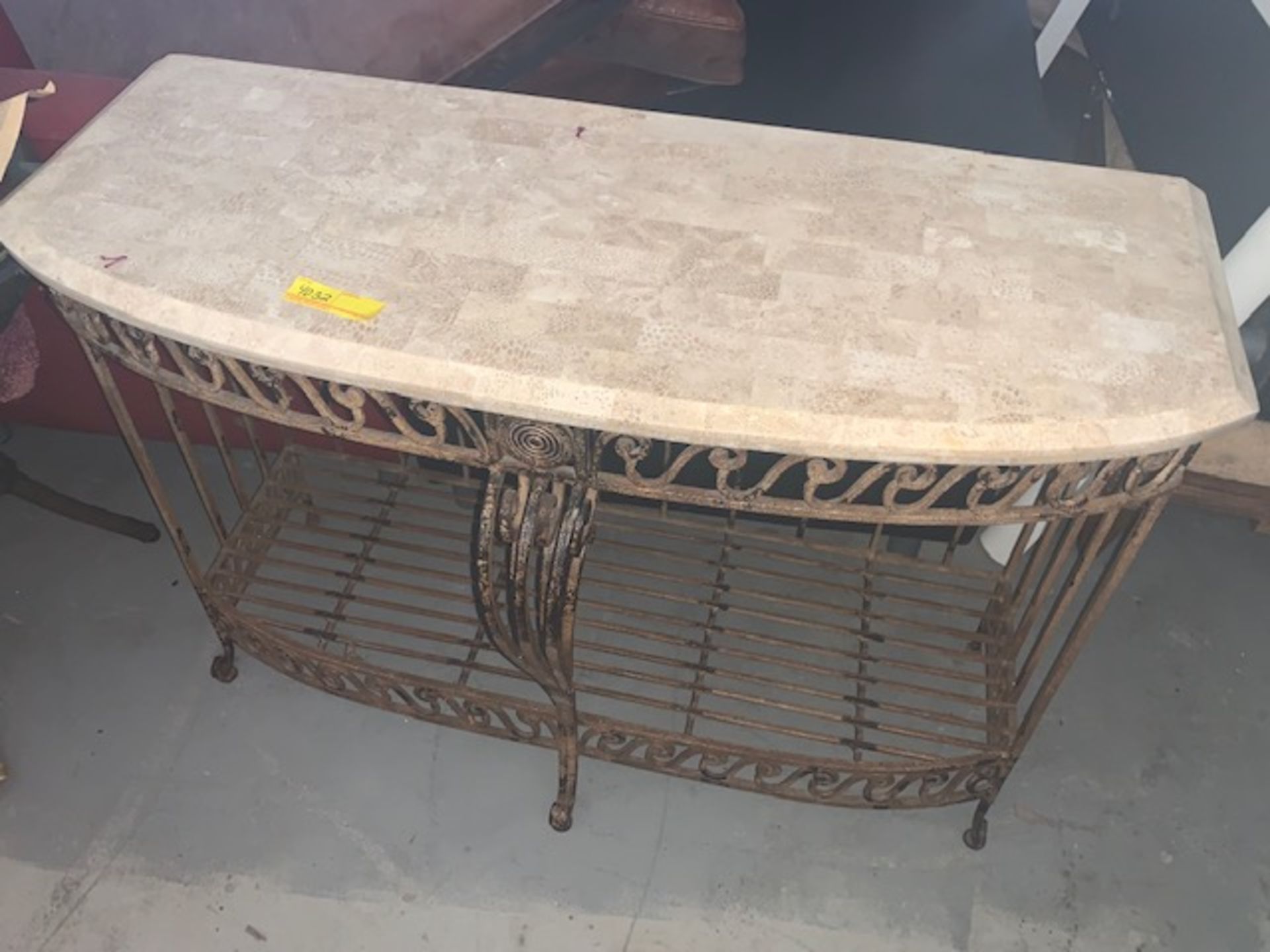 METAL TABLE WITH GRANITE TOP