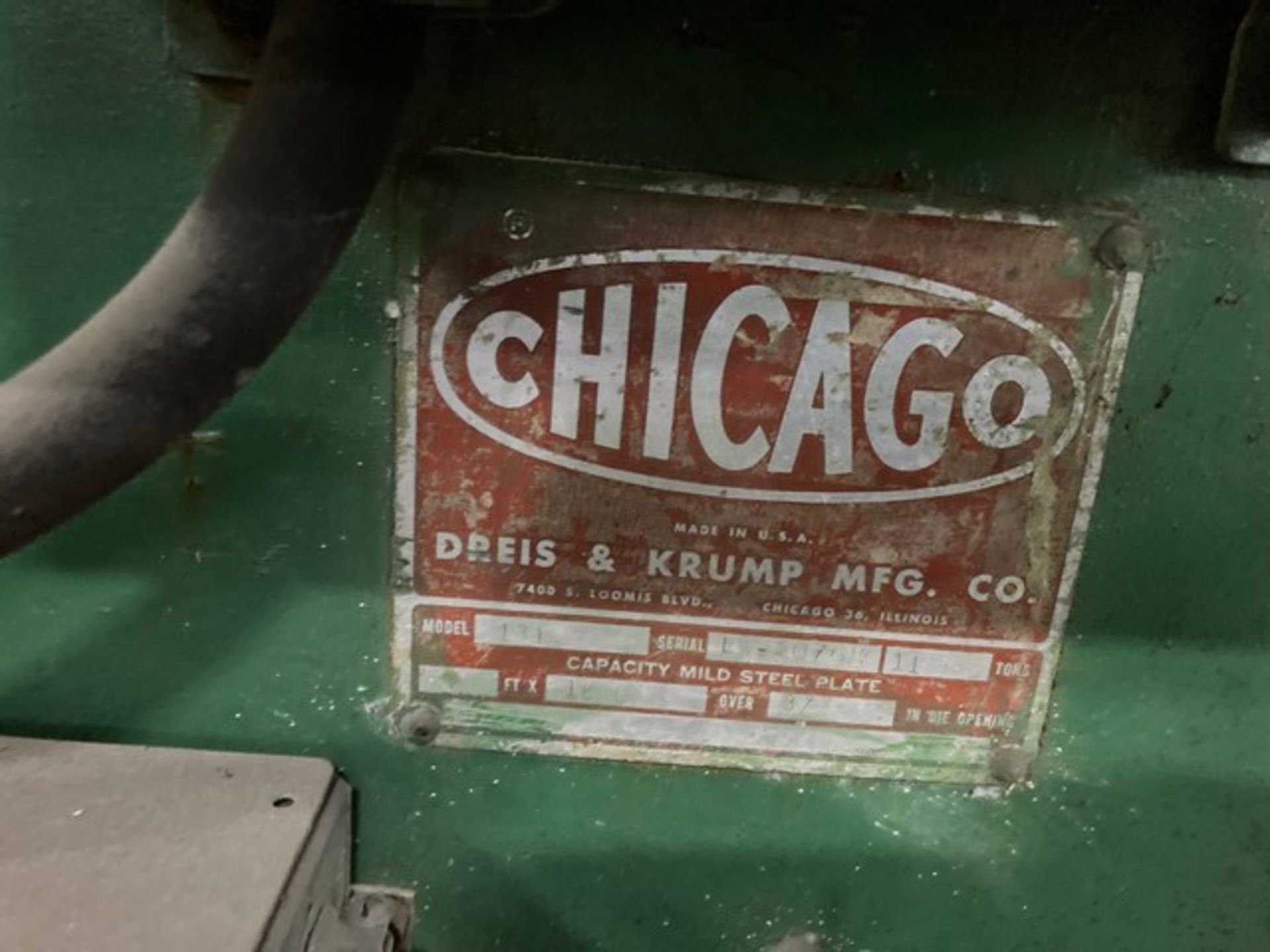 CHICAGO DREIS & KRUMP BEND BRAKE - 48'' - Image 2 of 4