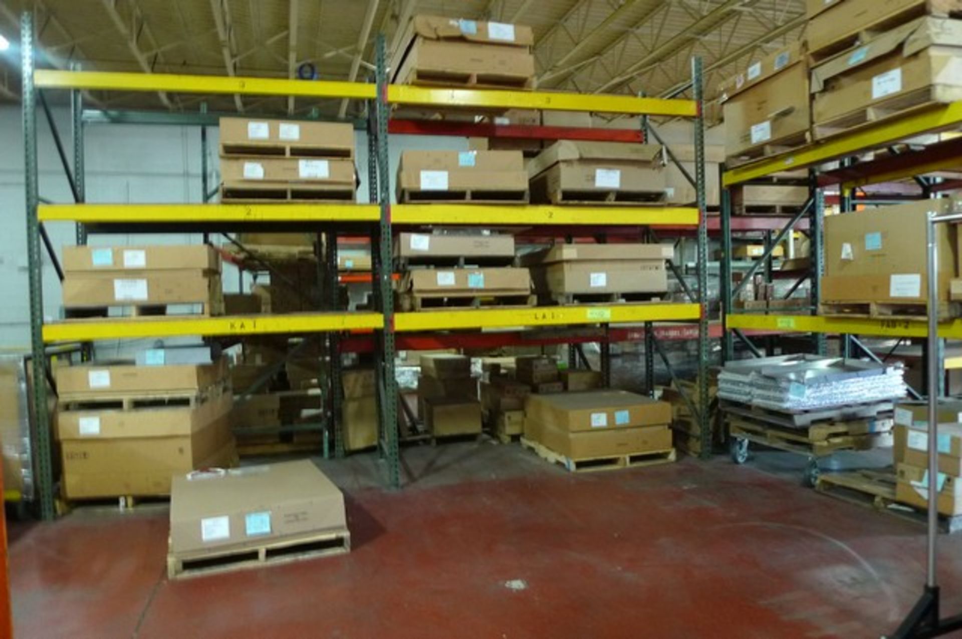 SECTIONS OF PALLET RACKING, 11' 8" X 42"D (X$) RACKING ONLY NO PRODUCT