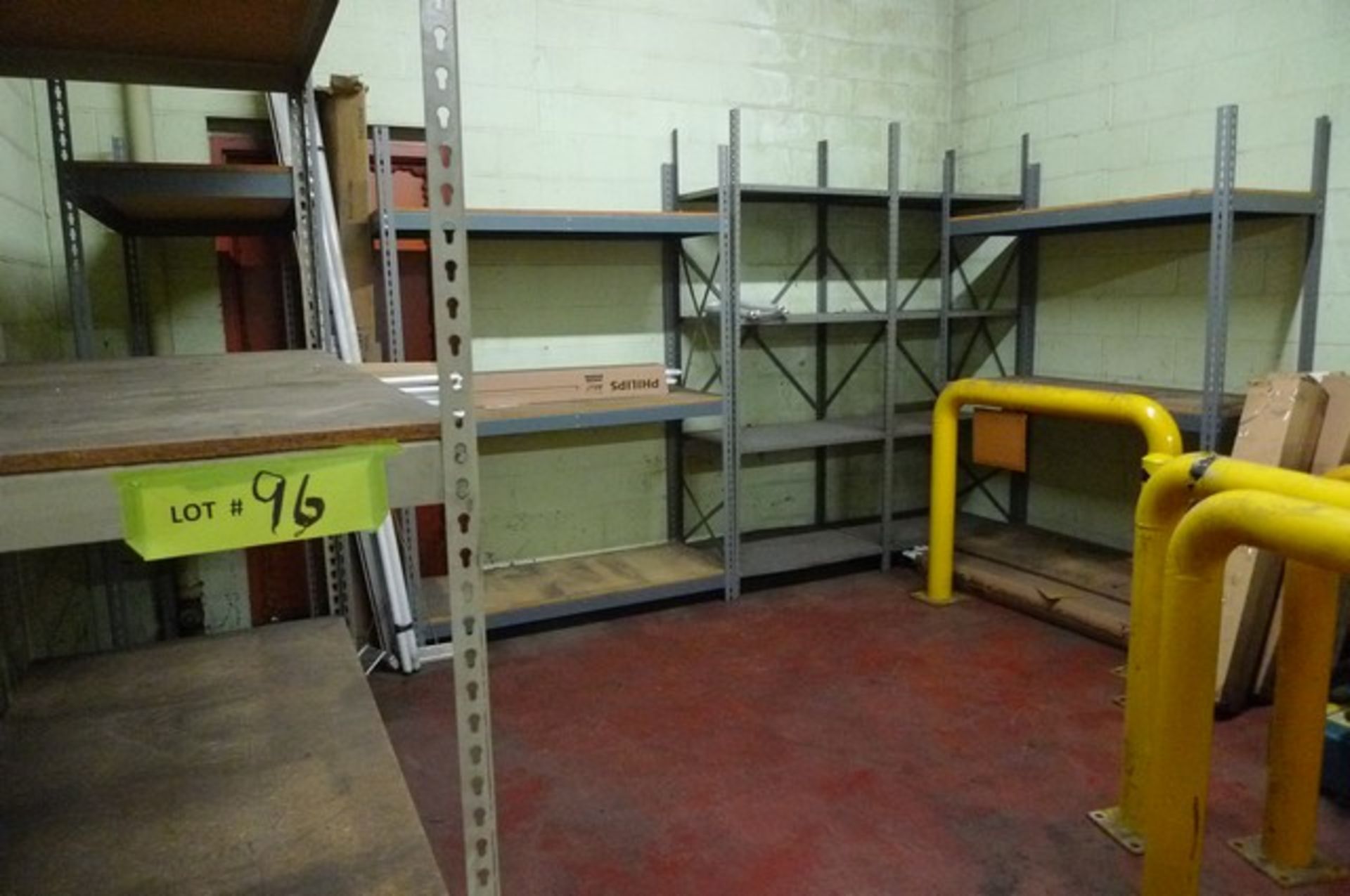 LOT: (5) SECTIONS OF PALLET RACKING IN COMPRESSOR ROOM