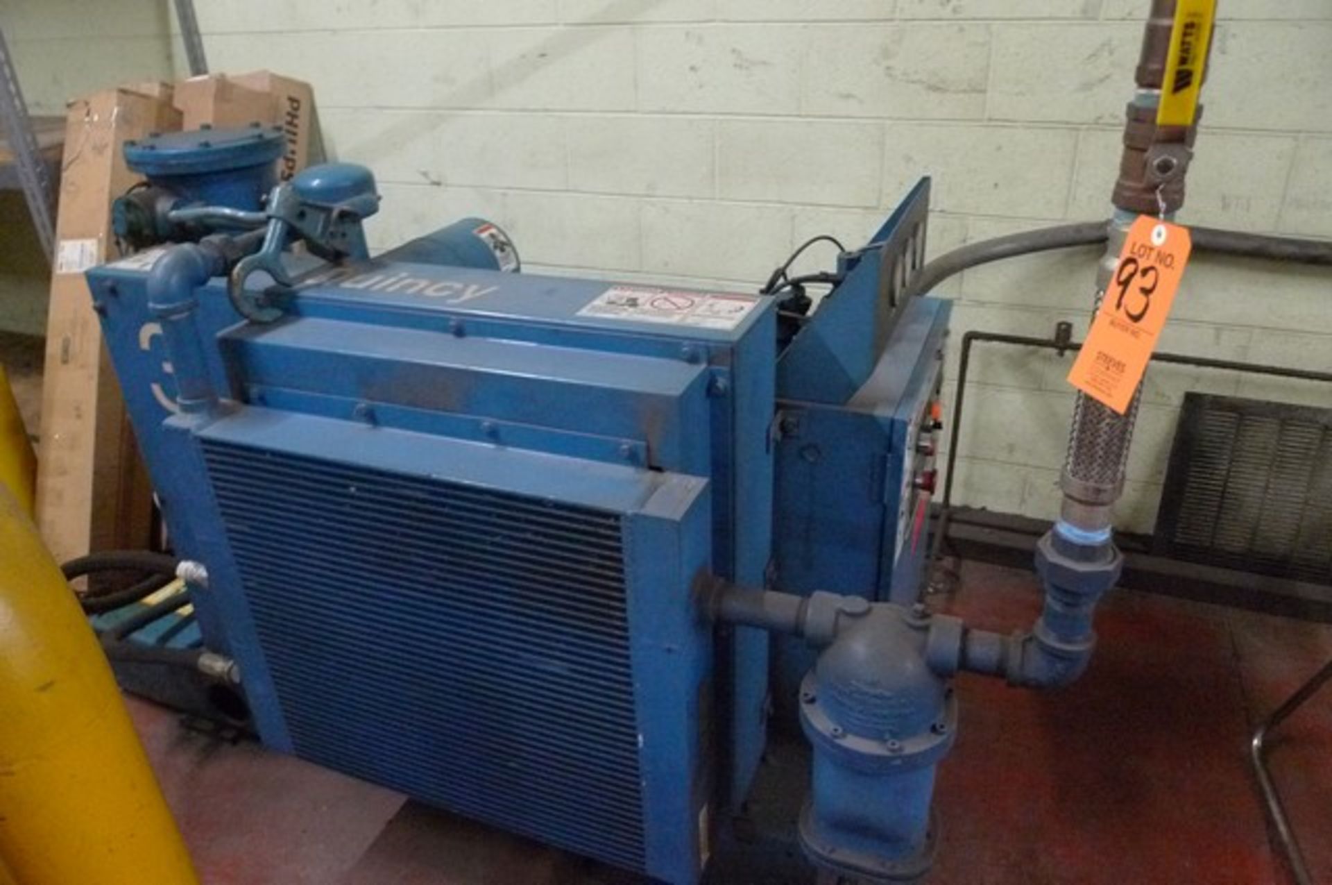 QUINCY 30 SCREW AIR COMPRESSOR W/ DRYER, S/N 90875H