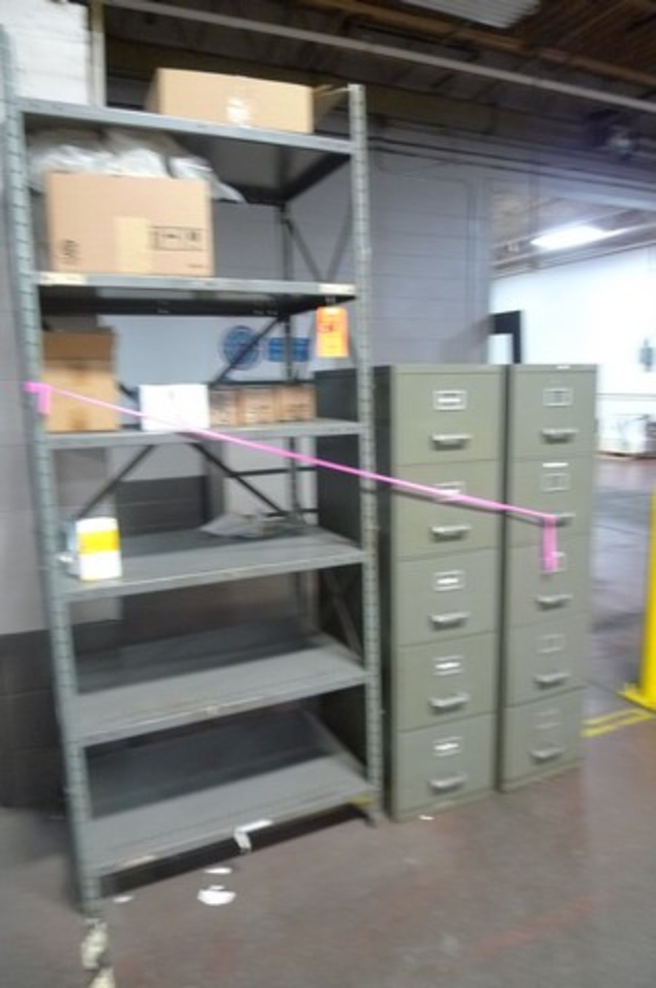 LOT: (2) FILE CABINETS & STEEL SHELVING