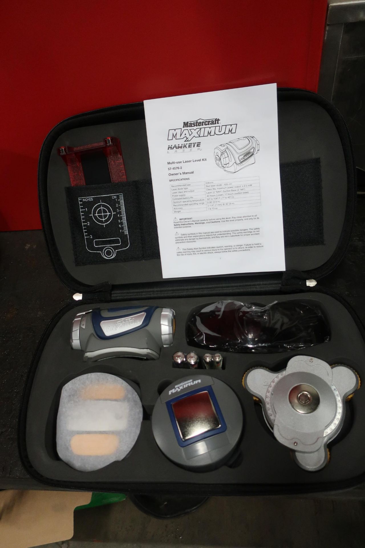 Mastercraft Maximum Hawkeye Laser Level Kit MINT in case COMPLETE WITH ACCESSORIES