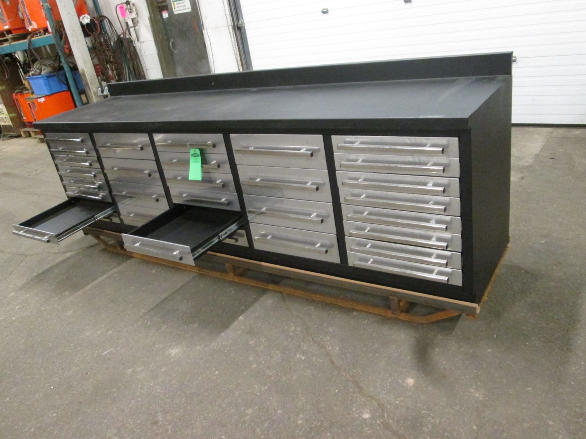 Lista Style 30 Drawer Bench Heavy Duty Cabinet with Stainless Steel drawers