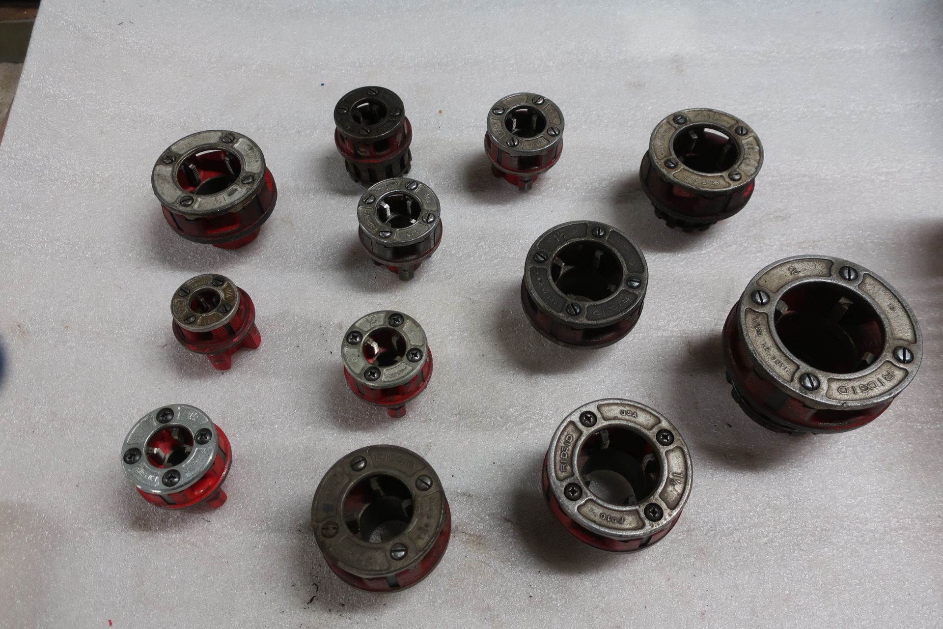 Lot of Ridgid Pipe Threading Dies up to 2" in size