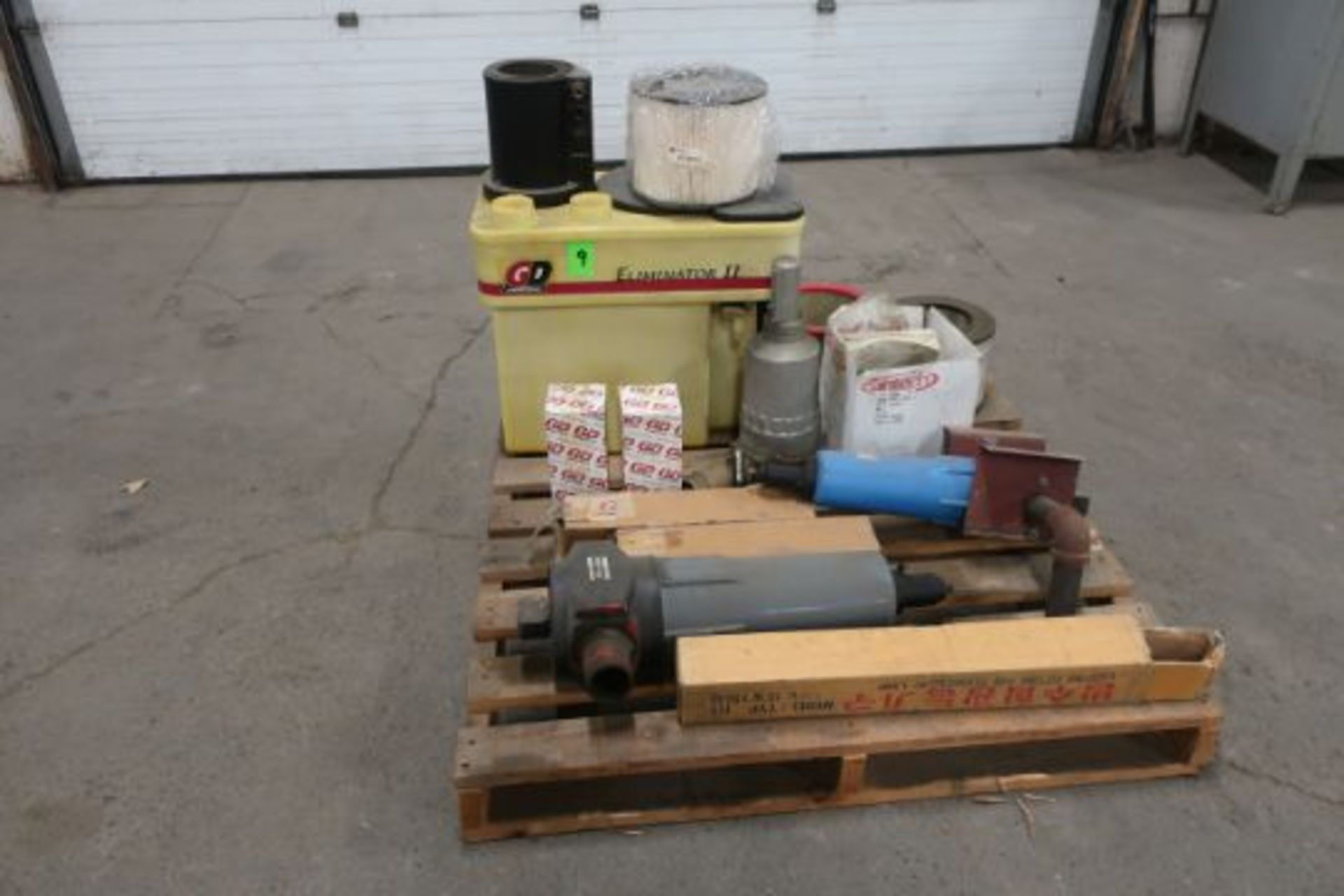 Lot of Air Compressor Filters and Gardner Denver Eliminator II Oil-Water Separator