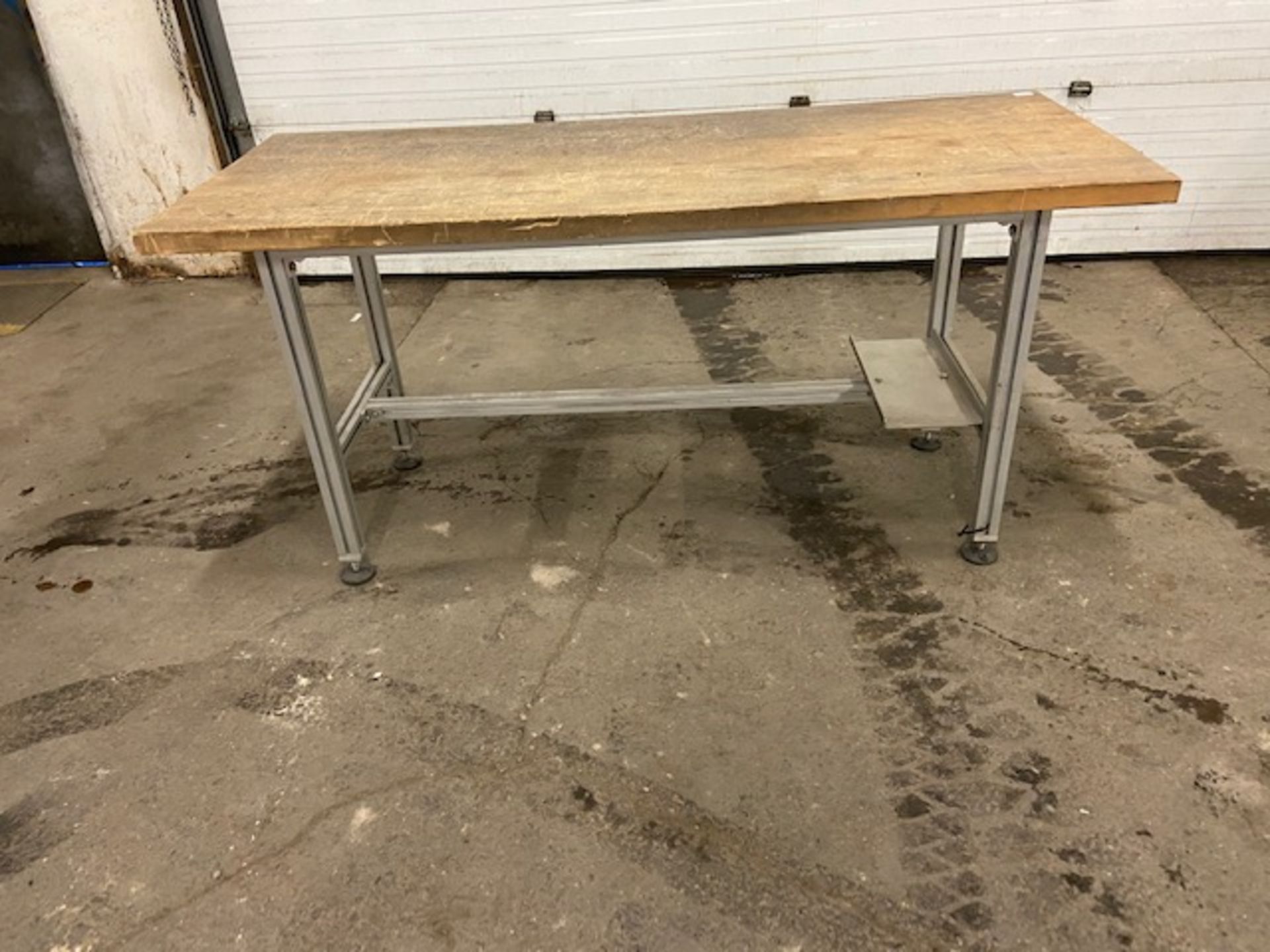 Work Table Work Bench Unit 72" x 30" with Wooden top and Aluminum Base