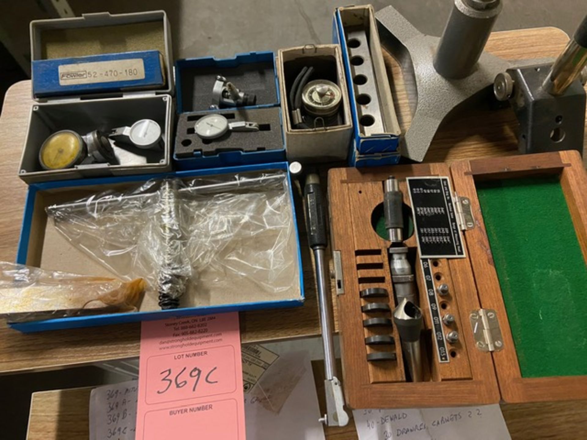 Large Lot of Inspection Equipment with Finger Indicator & Diatest Bore Gauge Set with Bore