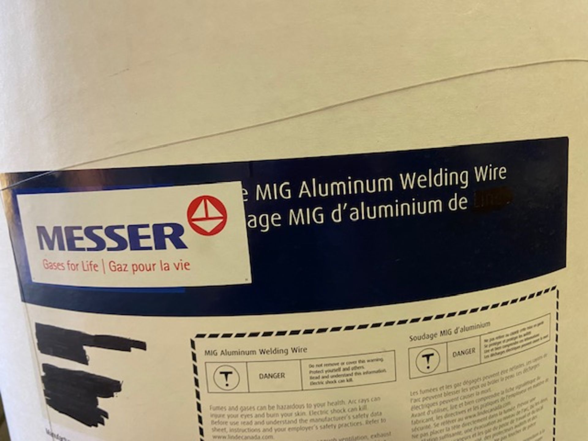 Messer Linde Mig Welding Wire Aluminum DRUM Barrel 150lbs 3/64" ER 3043 - made in Switzerland - Image 2 of 3
