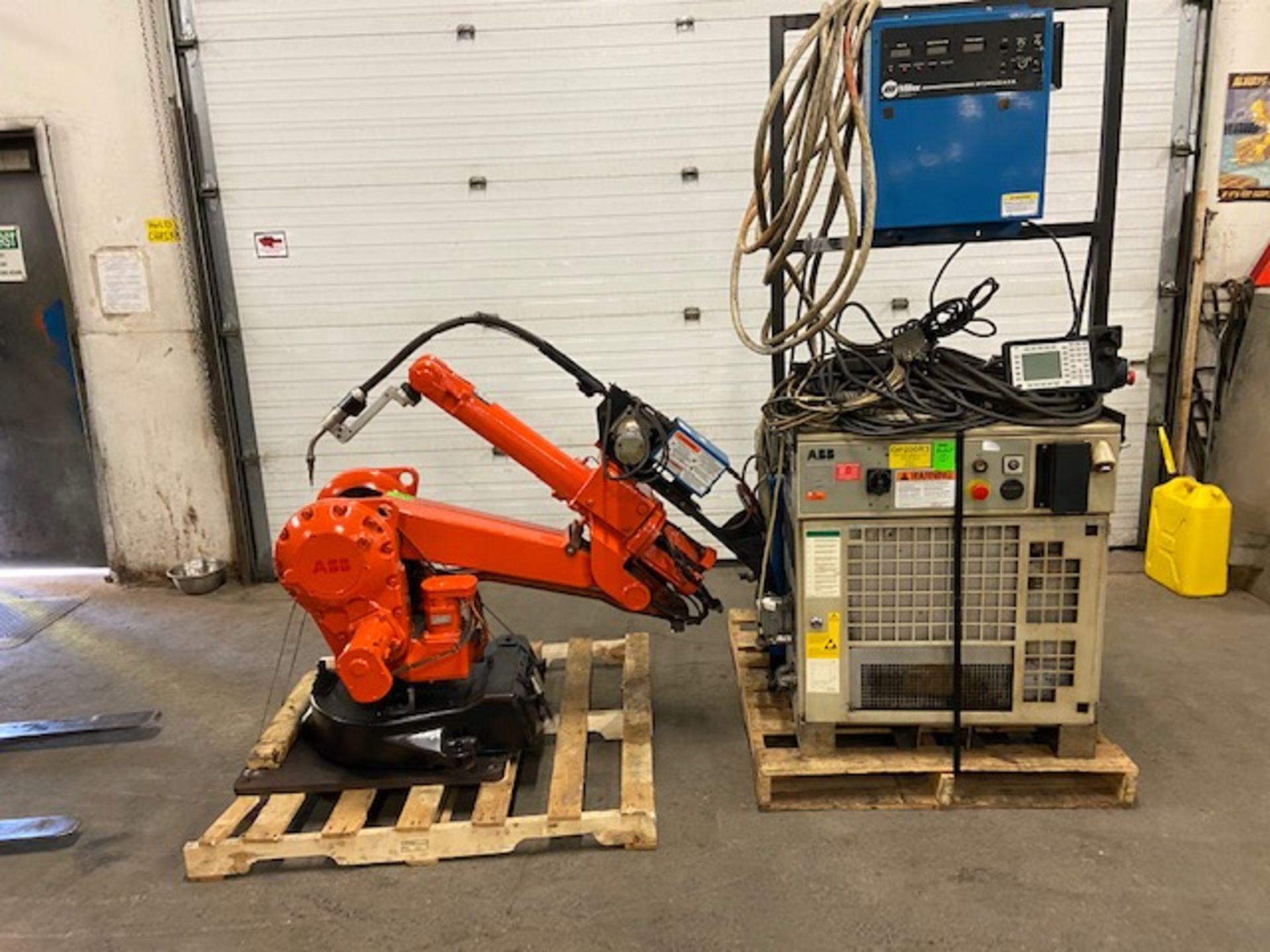 2004 ABB Robot IRB 2400 Welding Robot M2000 Control with Miller Deltaweld 452 450 Amp Mig Welder