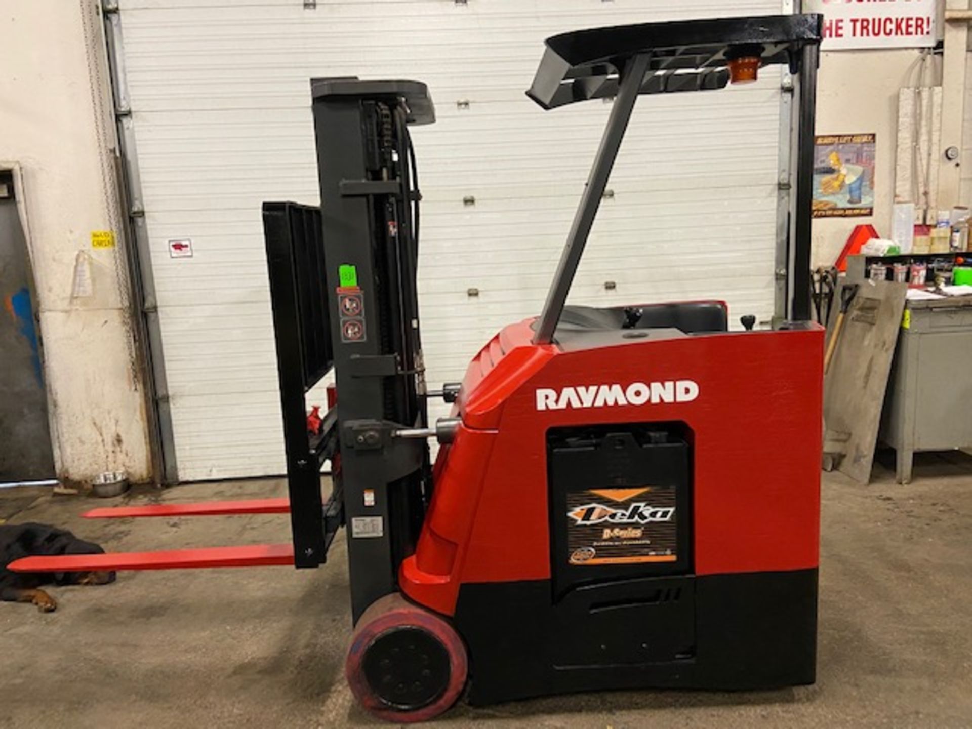 FREE CUSTOMS - 2014 Raymond 5000lbs Capacity Stand On Forklift Electric with 3-STAGE MAST sideshift