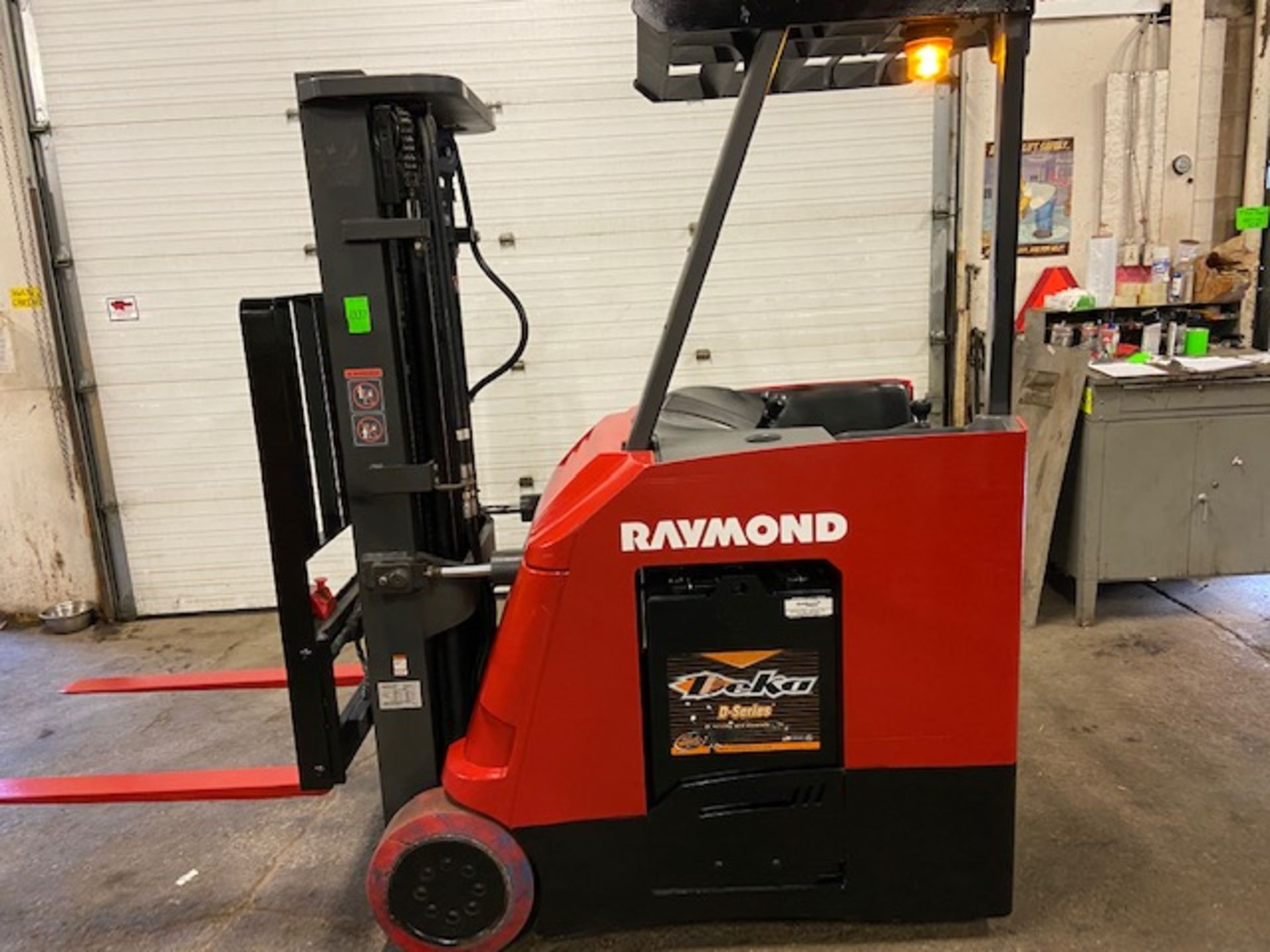 FREE CUSTOMS - 2015 Raymond 5000lbs Capacity Stand On Forklift Electric with 3-STAGE MAST sideshift