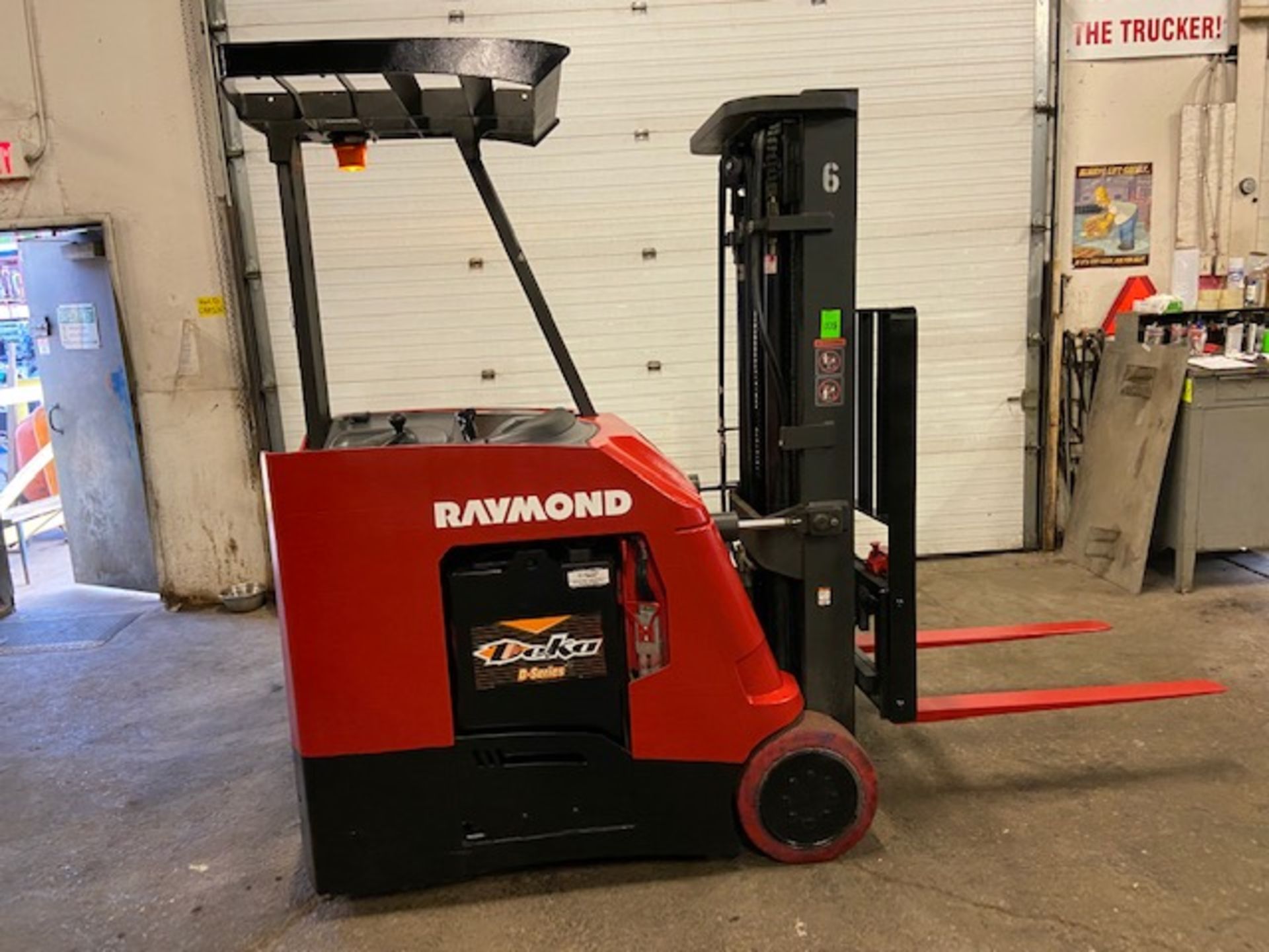 FREE CUSTOMS - 2015 Raymond 5000lbs Capacity Stand On Forklift Electric with 3-STAGE MAST sideshift