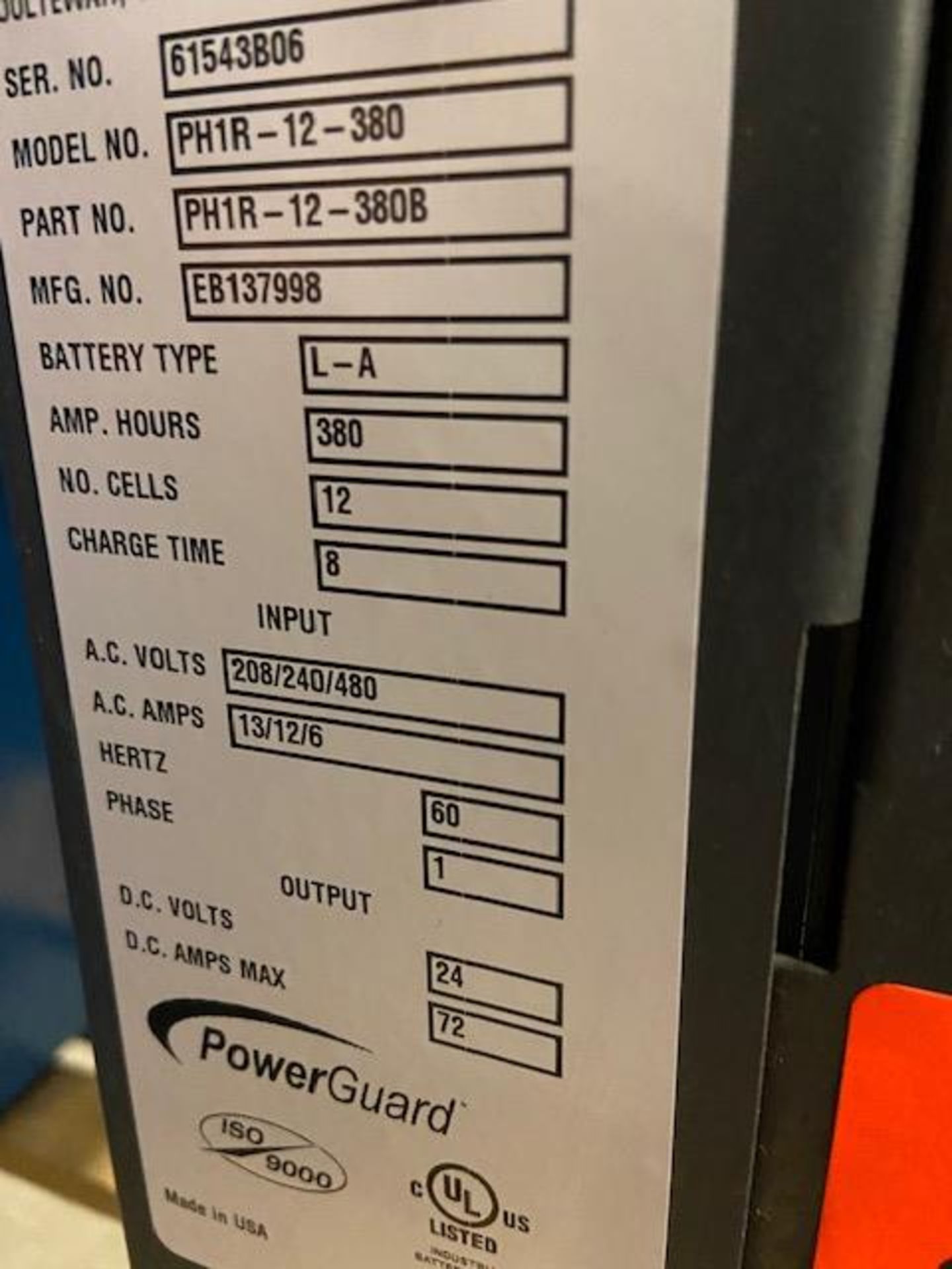 Hawker Pro PowerGuard HD Forklift Battery Charger 24V - 208/240/480V - Image 2 of 2