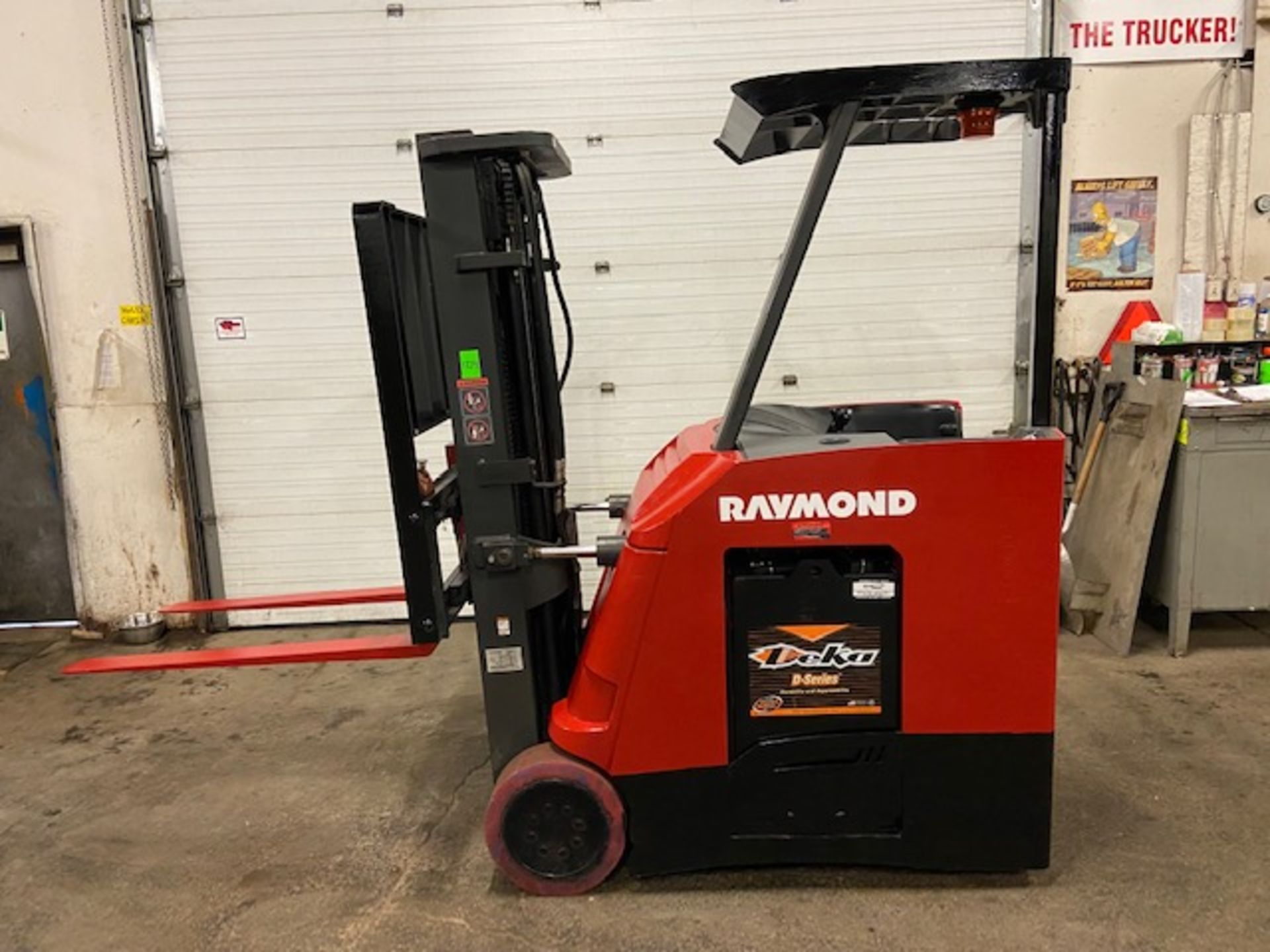 FREE CUSTOMS - 2015 Raymond 5000lbs Capacity Stand On Forklift Electric with 3-STAGE MAST sideshift