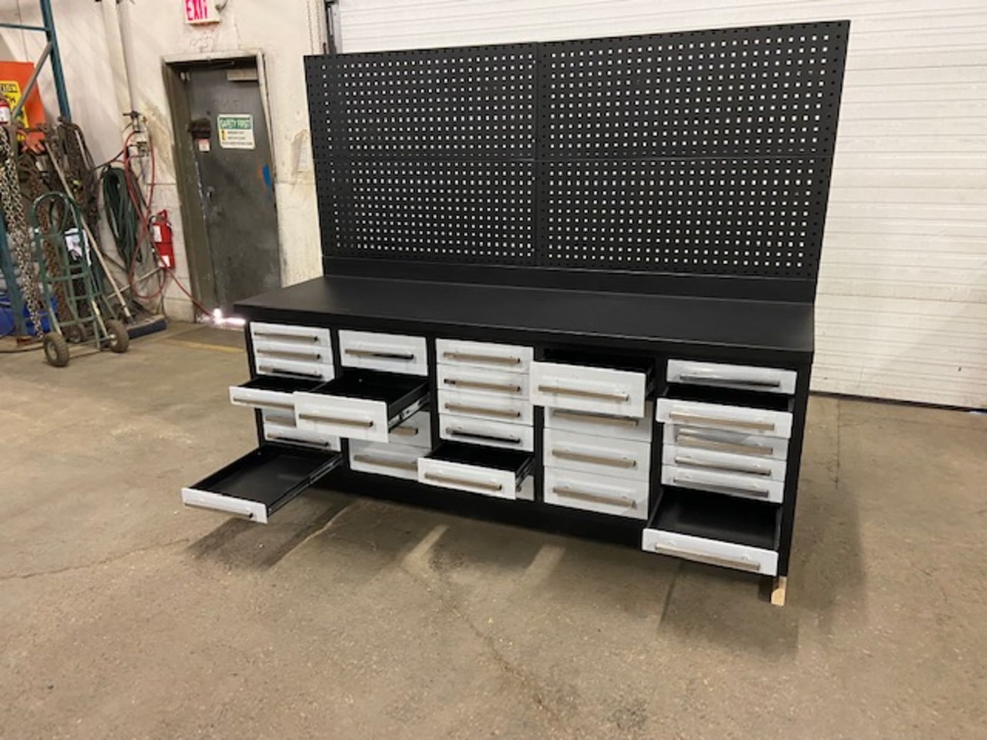 Lista Style 30 Drawer Bench Heavy Duty Cabinet with Stainless Steel drawers 90" long - Image 2 of 2