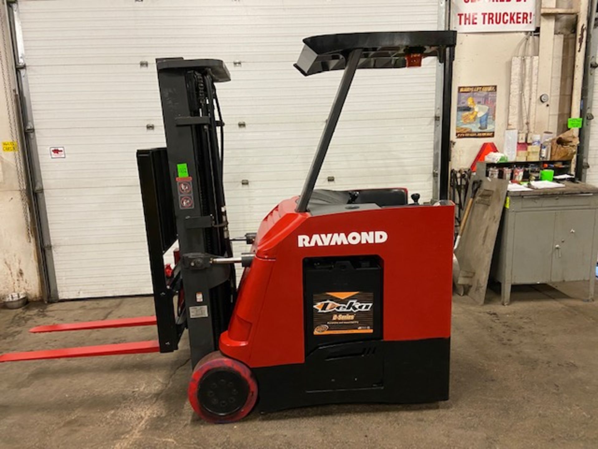 FREE CUSTOMS - 2015 Raymond 5000lbs Capacity Stand On Forklift Electric with 3-STAGE MAST sideshift