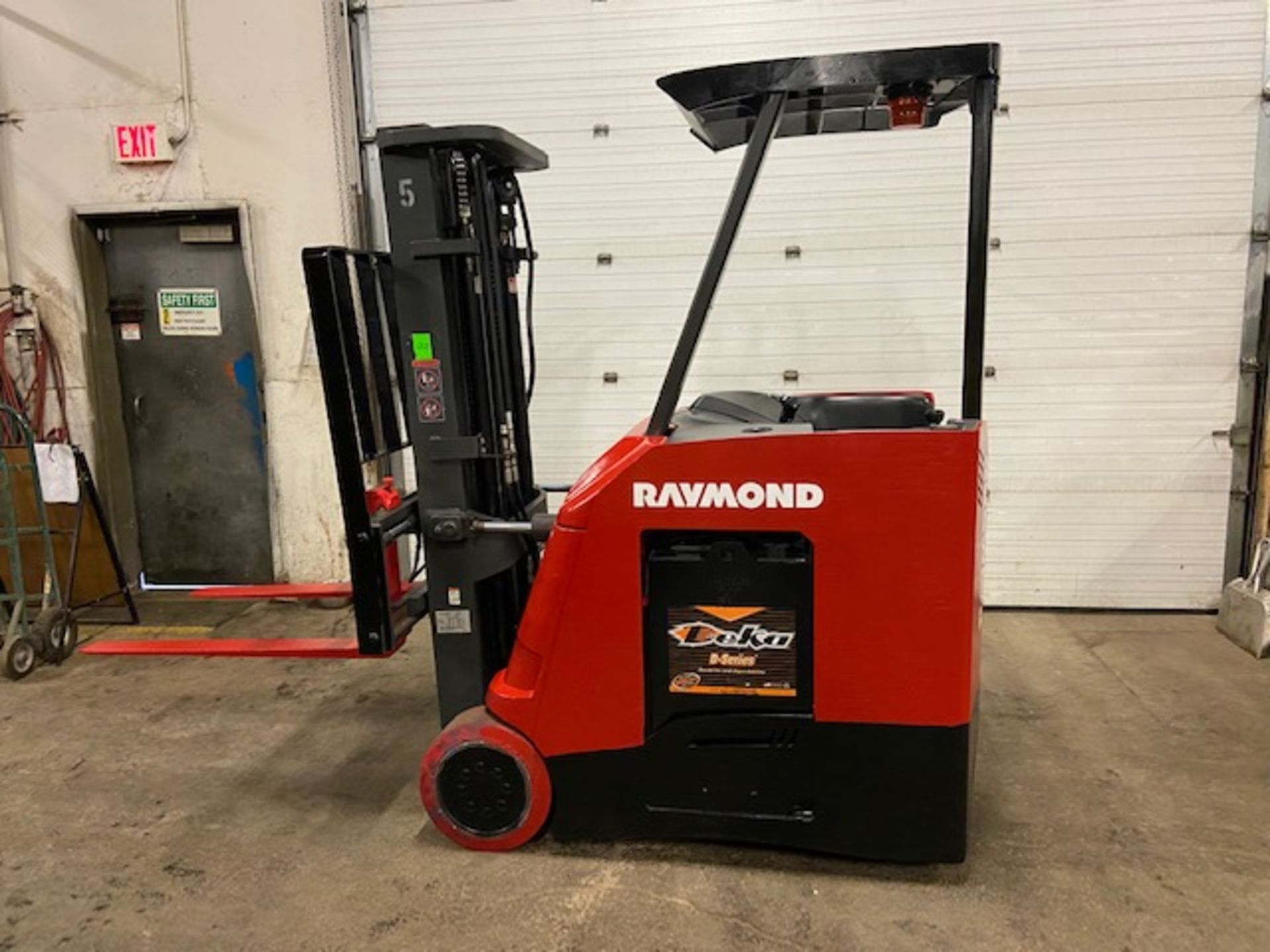 FREE CUSTOMS - 2015 Raymond 5000lbs Capacity Stand On Forklift Electric with 3-STAGE MAST sideshift