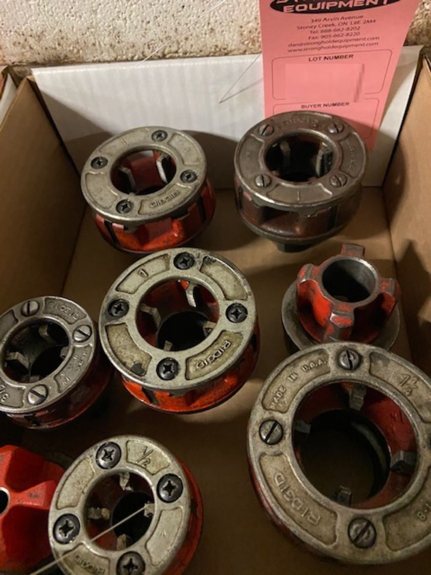 Lot of Ridgid Pipe Threading Dies