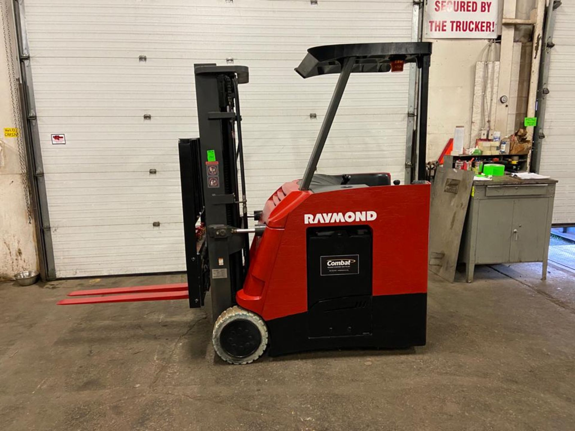 FREE CUSTOMS - 2015 Raymond 5000lbs Capacity Stand On Forklift Electric with 3-STAGE MAST with
