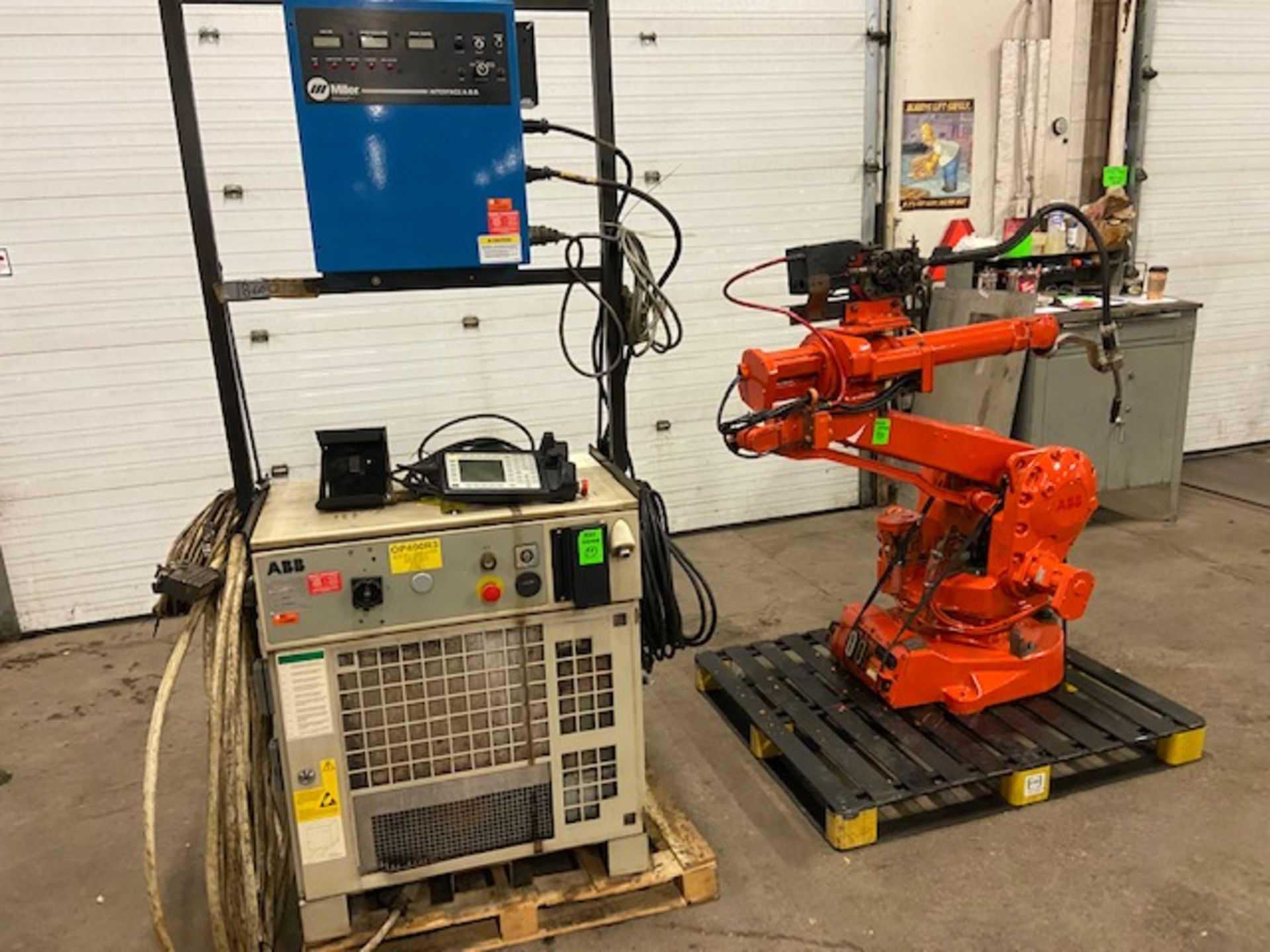 2004 ABB Robot IRB 2400 Welding Robot M2000 Control with Miller Deltaweld 452 450 Amp Mig Welder