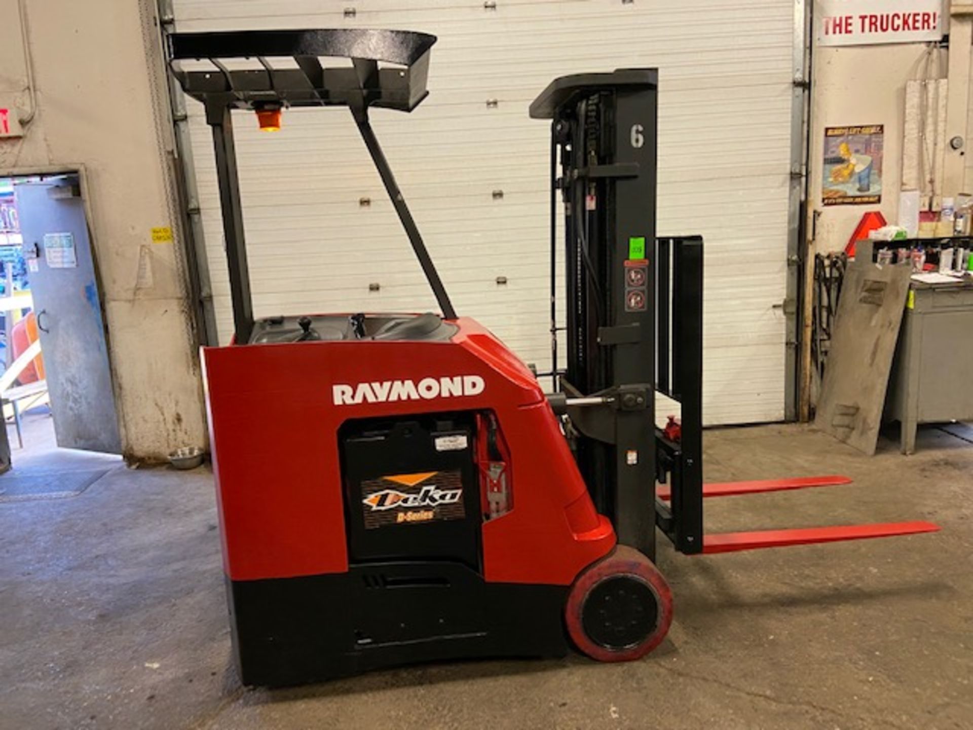 FREE CUSTOMS - 2013 Raymond 5000lbs Capacity Stand On Forklift Electric with 3-STAGE MAST sideshift