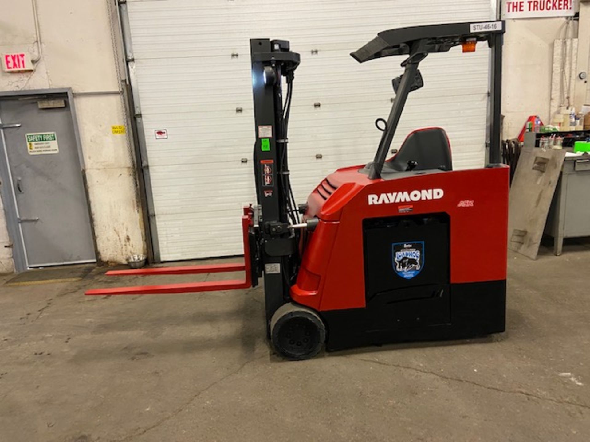 FREE CUSTOMS - 2016 Raymond 5000lbs Capacity Stand On Forklift Electric with 3-STAGE MAST sideshift