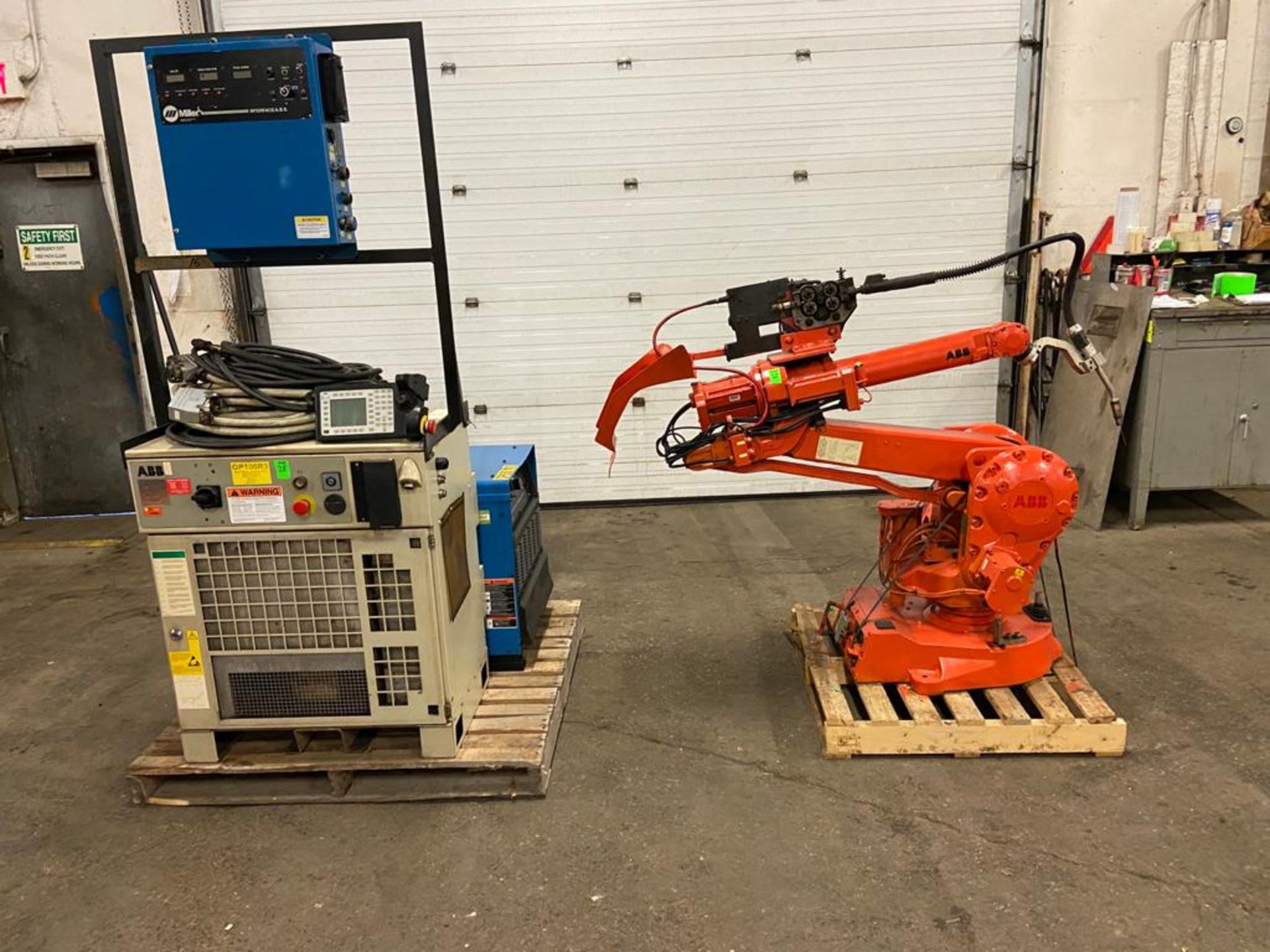 2004 ABB Robot IRB 2400 Welding Robot M2000 Control with Miller Deltaweld 452 450 Amp Mig Welder