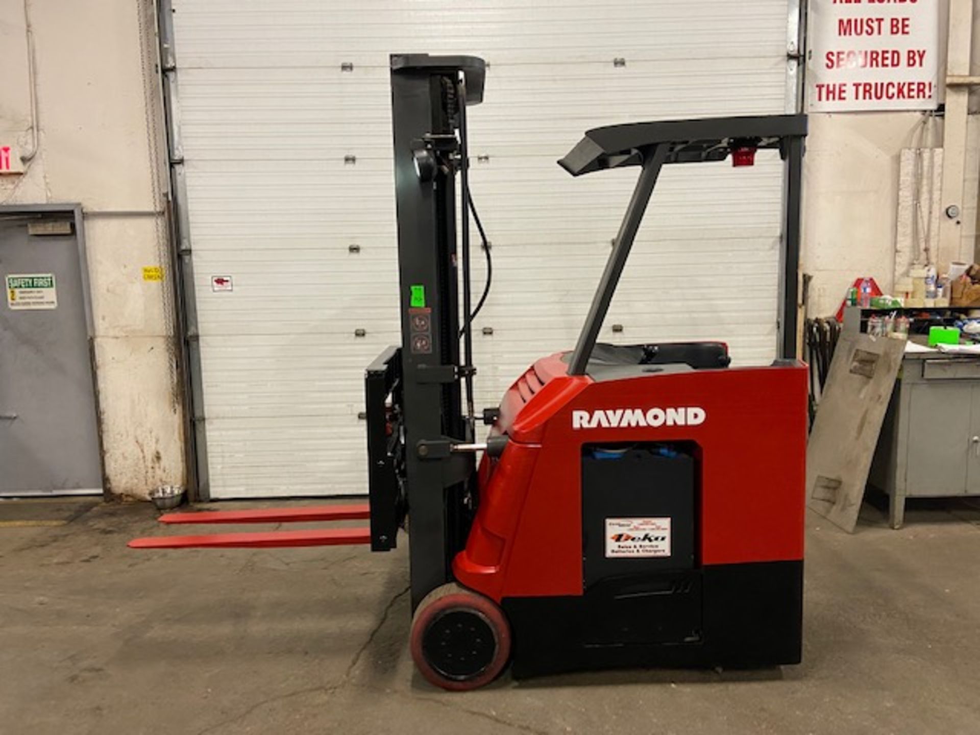 FREE CUSTOMS - 2012 Raymond 3500lbs Capacity Stand On Forklift Electric with 3-STAGE MAST sideshift