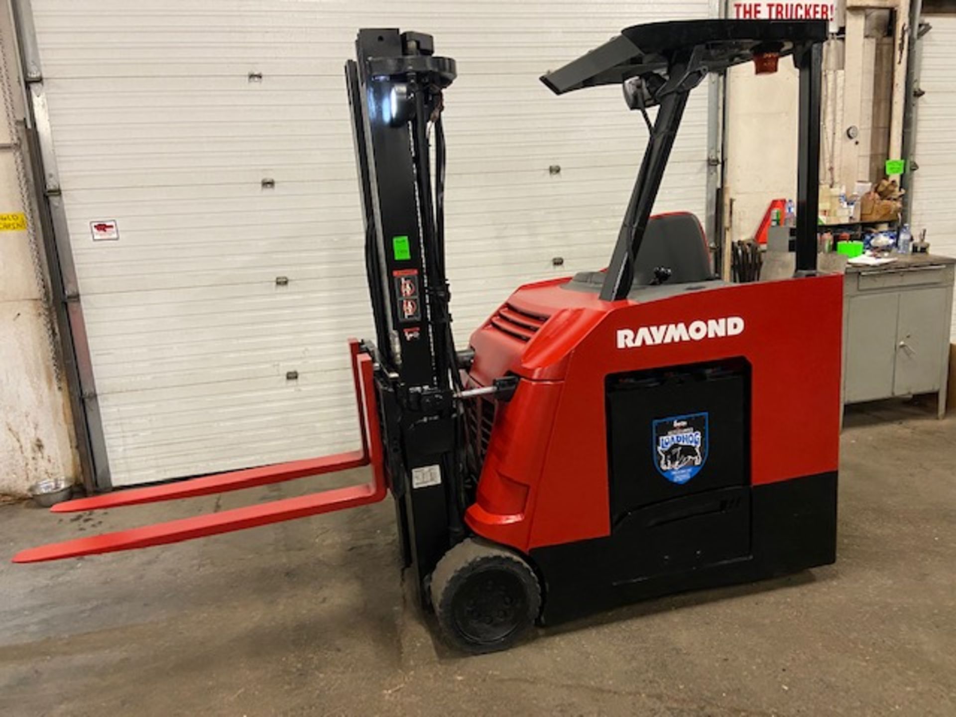 FREE CUSTOMS - 2016 Raymond 5000lbs Capacity Stand On Forklift Electric with 3-STAGE MAST