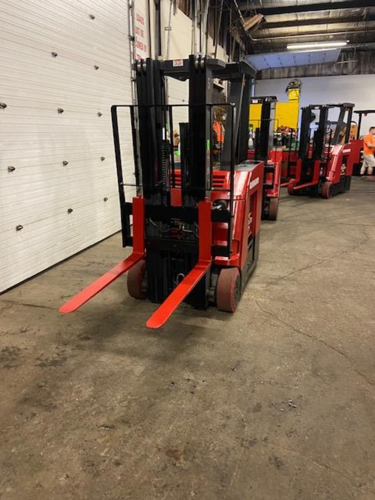 FREE CUSTOMS - 2015 Raymond 5000lbs Capacity Stand On Forklift Electric with 3-STAGE MAST sideshift - Image 2 of 3