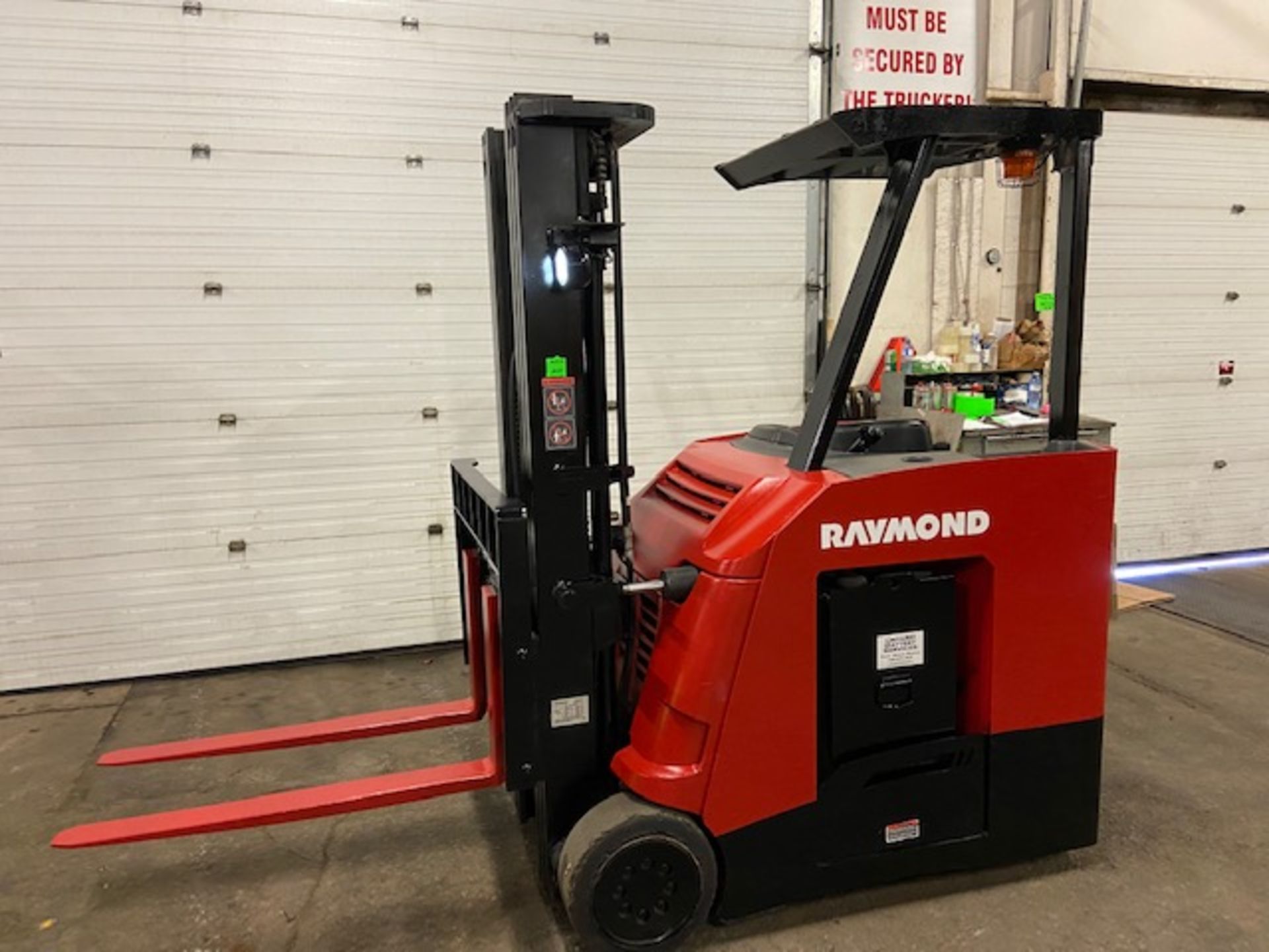 FREE CUSTOMS - 2013 Raymond 5000lbs Capacity Stand On Forklift Electric with 3-STAGE MAST sideshift