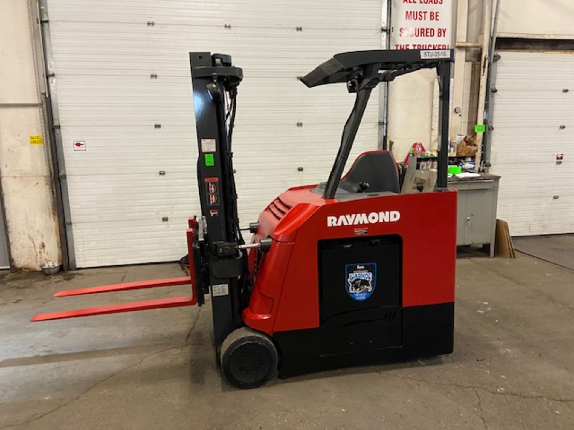 FREE CUSTOMS - 2016 Raymond 5000lbs Capacity Stand On Forklift Electric with 3-STAGE MAST