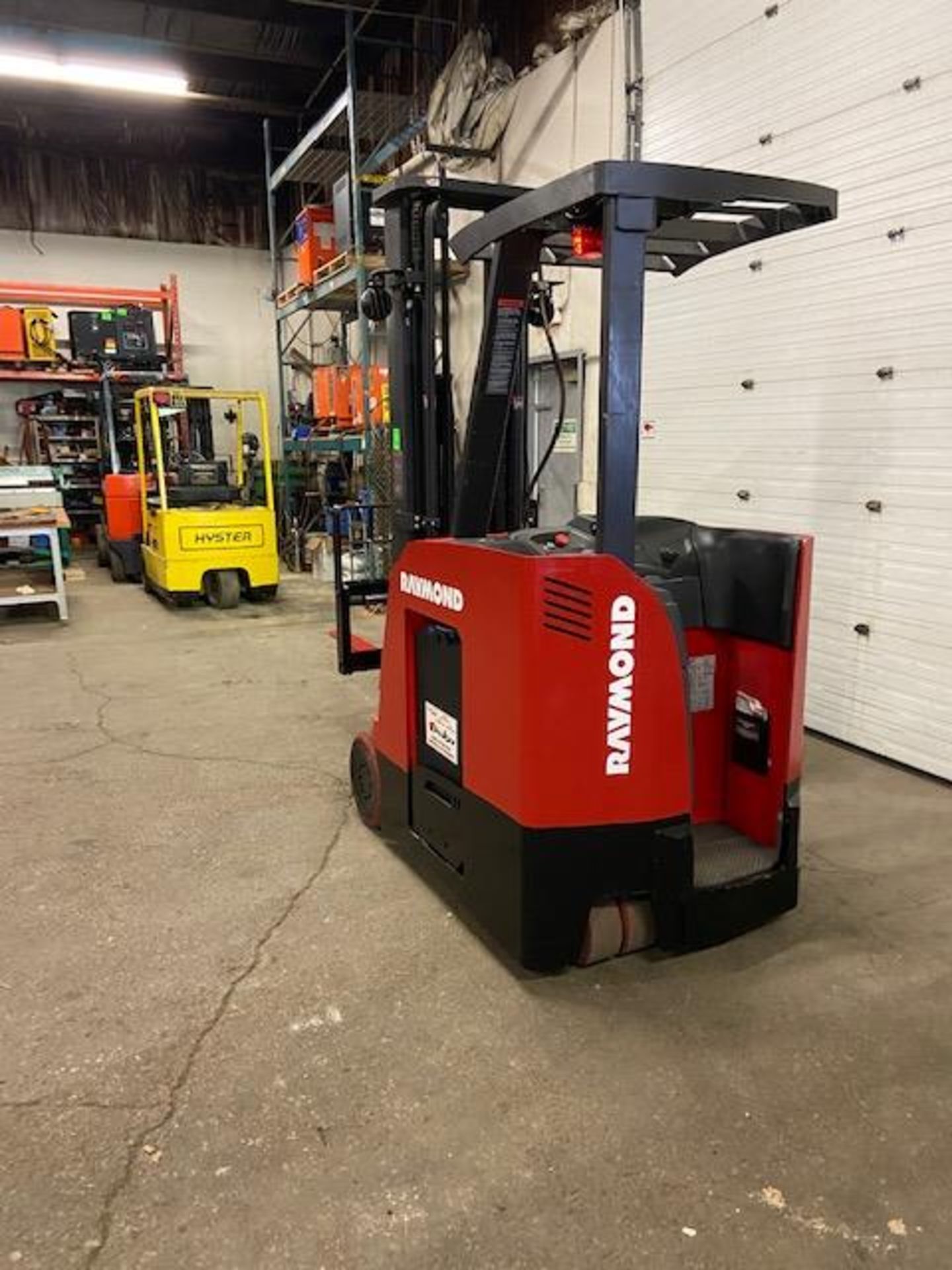 FREE CUSTOMS - 2012 Raymond 3500lbs Capacity Stand On Forklift Electric with 3-STAGE MAST sideshift - Image 3 of 3