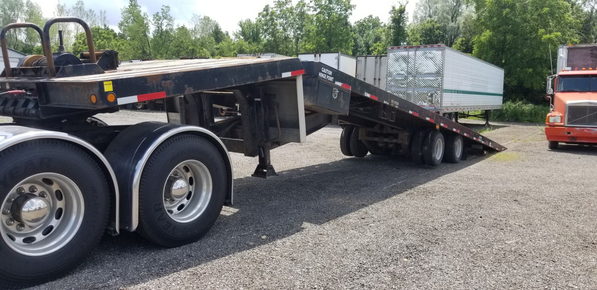 2016 Big Iron Landall Sliding Axle Trailer GROUND LEVEL LOADING Dock ramp with Aluminum wheels & LED