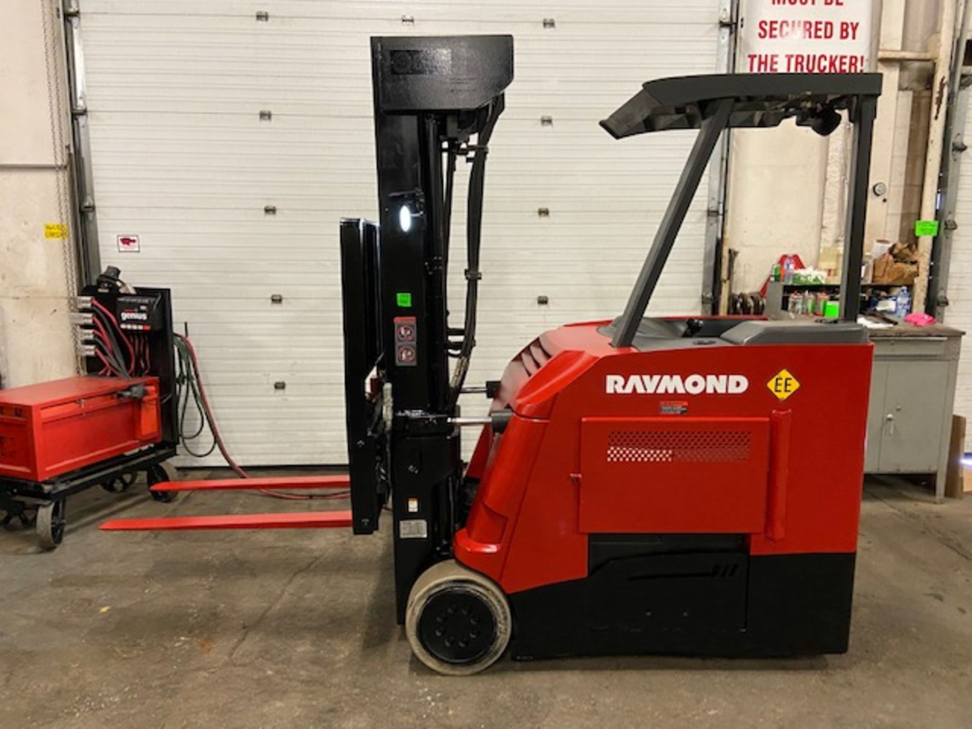 FREE CUSTOMS - 2015 Raymond 4000lbs Capacity Stand On Forklift Electric with 4-STAGE MAST &