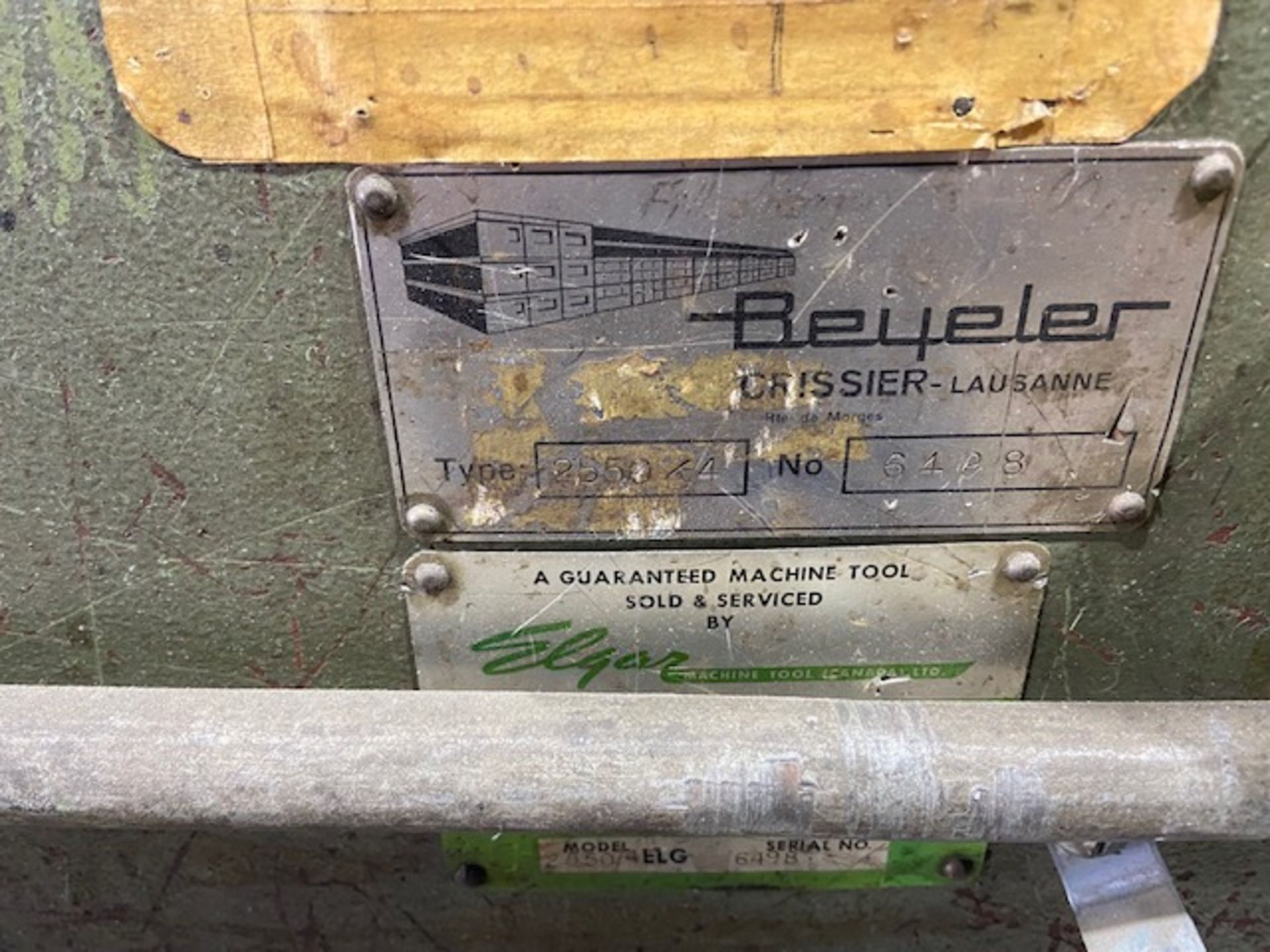 Beyeler 8 Foot Hydraulic Shear Unit type 2550/4 - Image 2 of 3