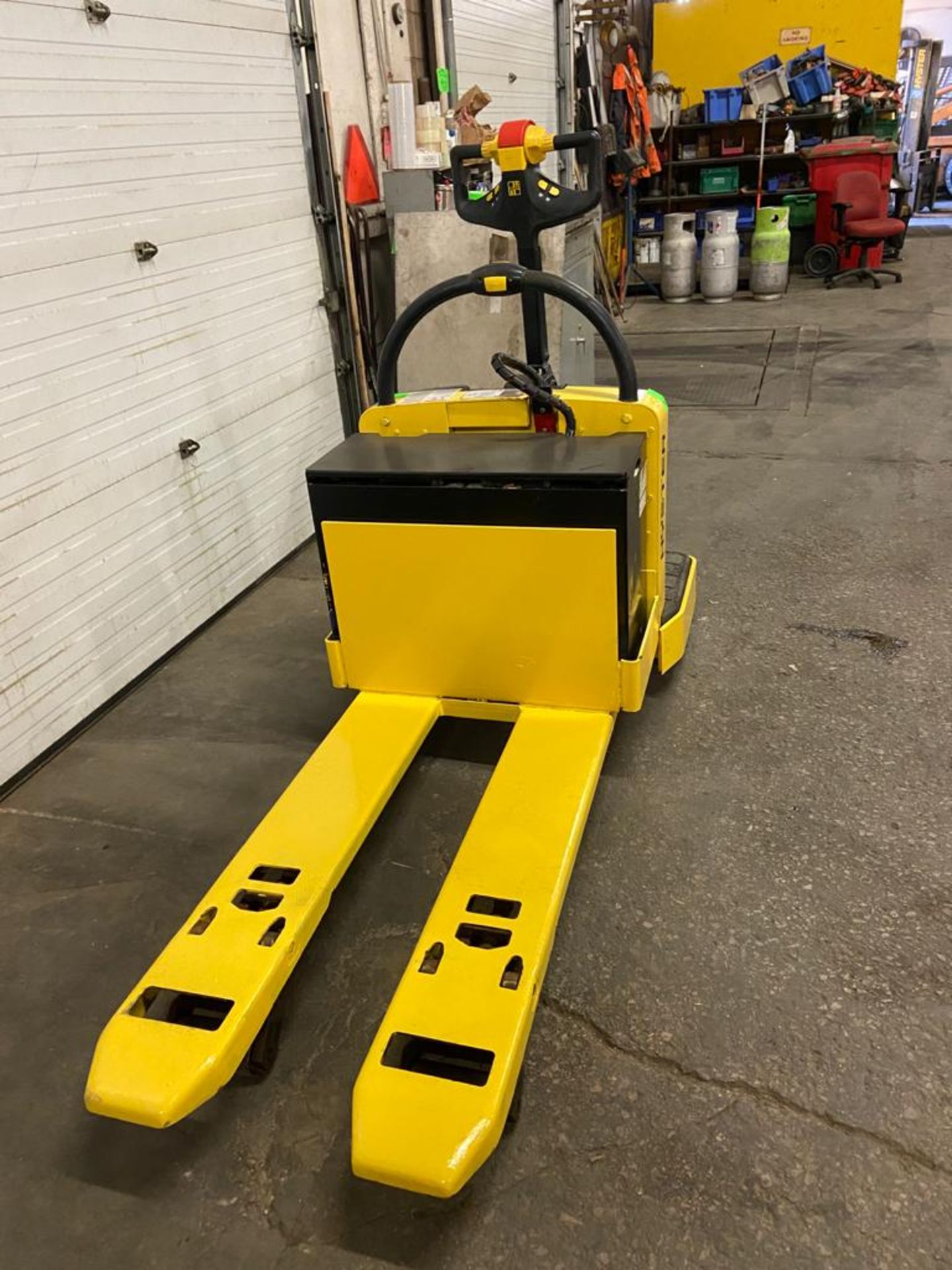 2012 Hyster Ride Walk Behind Electric Powered Pallet Cart Walkie Lift 6000lbs capacity with VERY LOW - Image 2 of 2