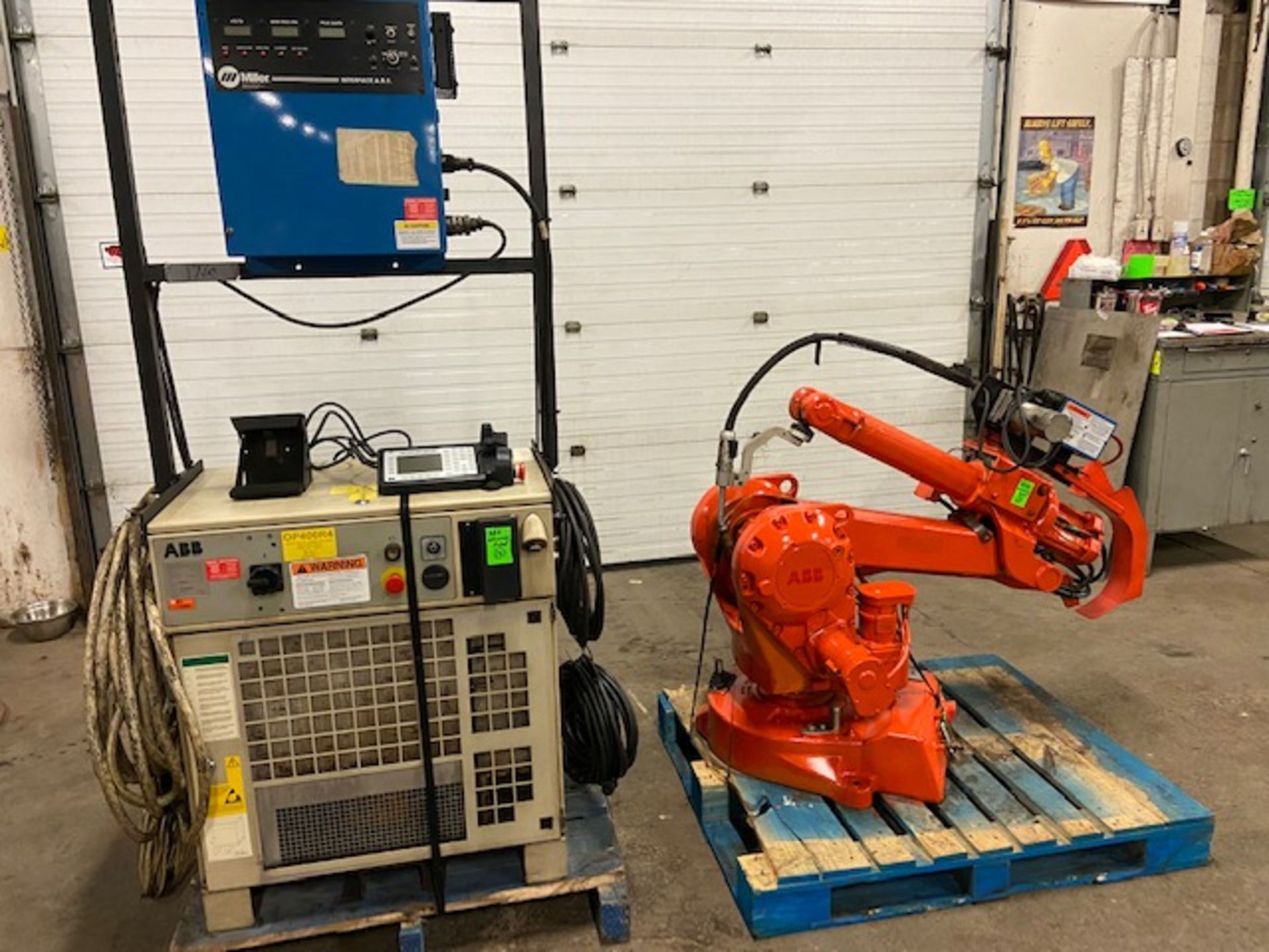 2004 ABB Robot IRB 2400 Welding Robot M2000 Control with Miller Deltaweld 452 450 Amp Mig Welder