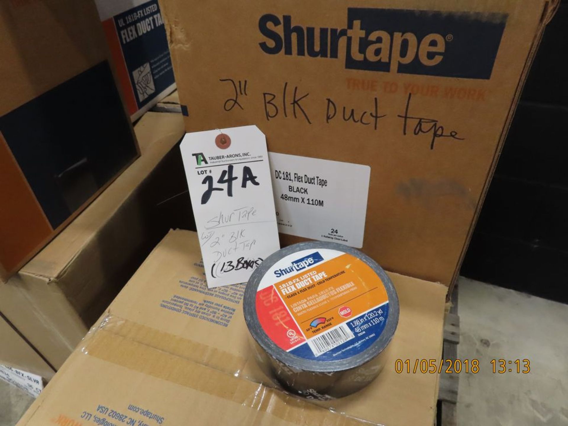 (Lot) (13 Boxes) 2'' and Other Blk Duct Tape