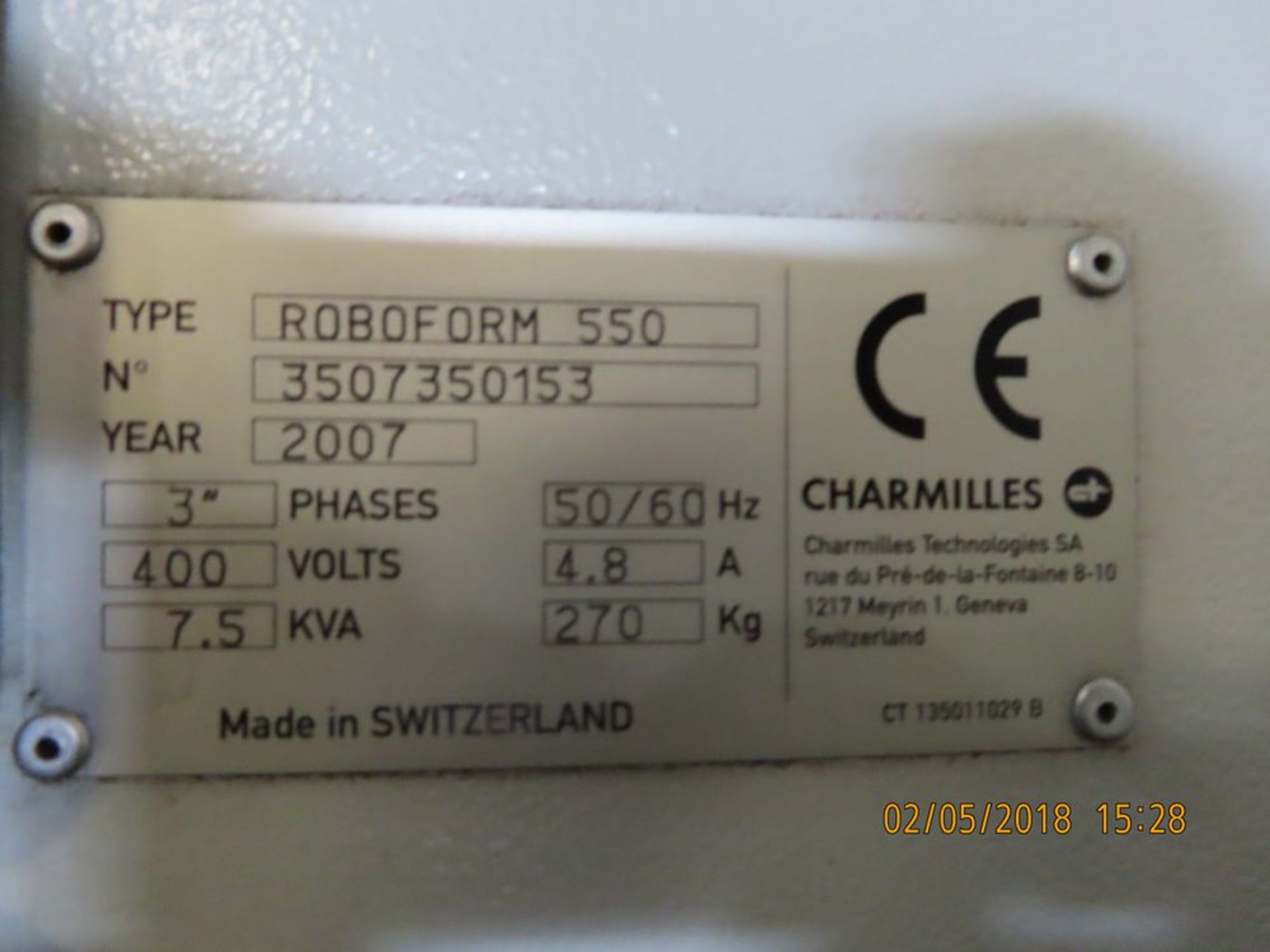 (2007) Charmilles mod. Roboform 550, EDM Machine Sinker Type w/ Tool Changer, 75 AMP, 3 Phase, 400 - Image 6 of 6