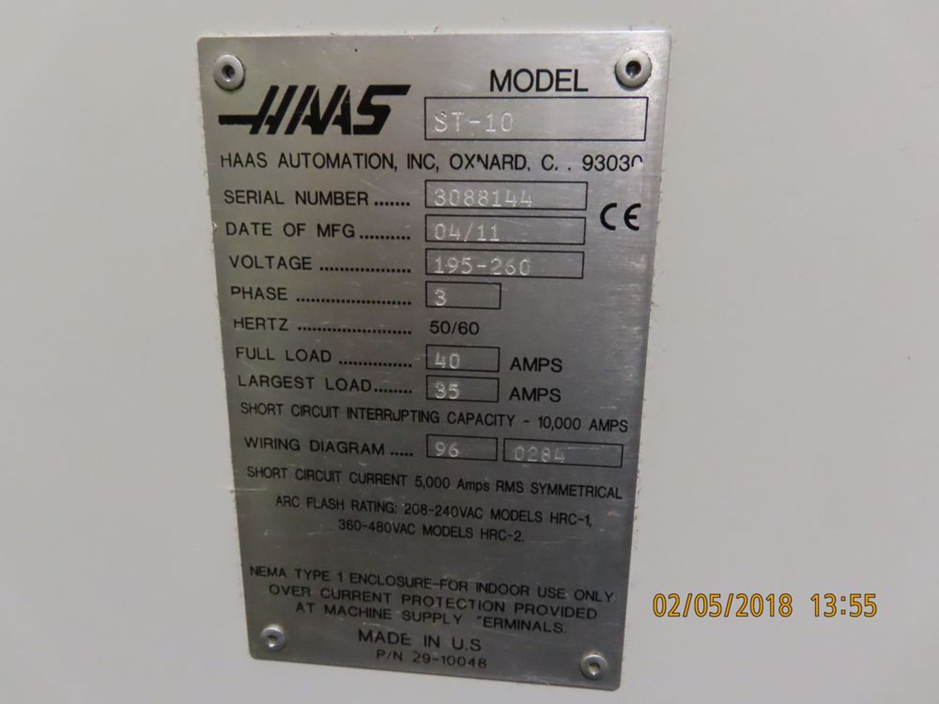 (2011) Haas mod. ST-10, 12-Station CNC Turning Center w/ 5C-Bull Nose, Tail Stock, 6000 RPM, 2- - Image 6 of 6