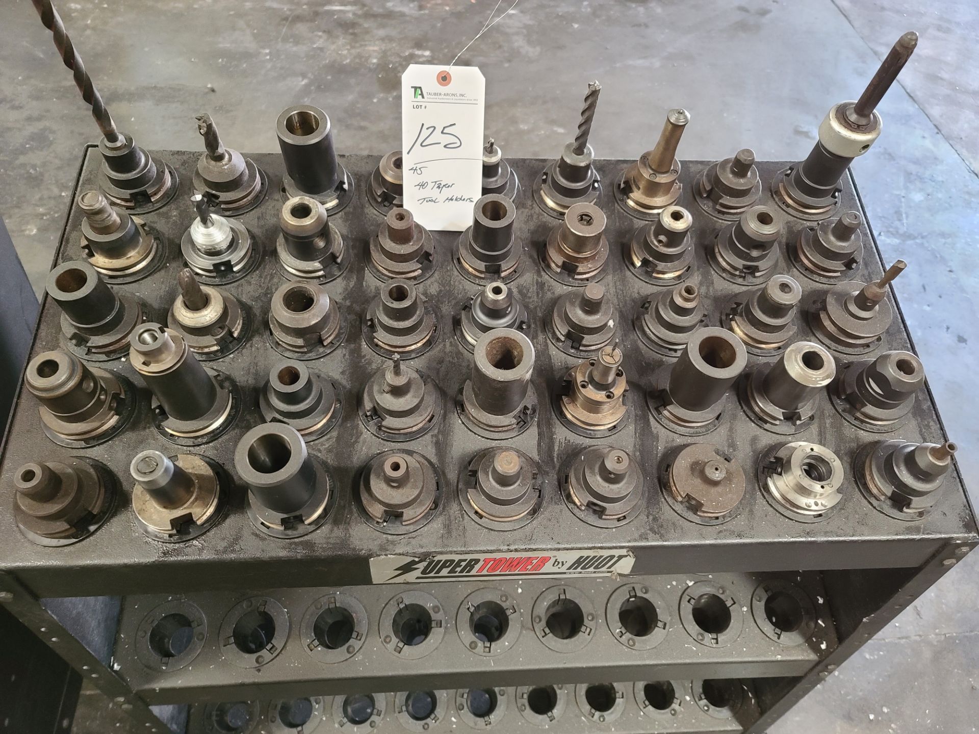 Cat 40 taper tool holders and others w/ rack