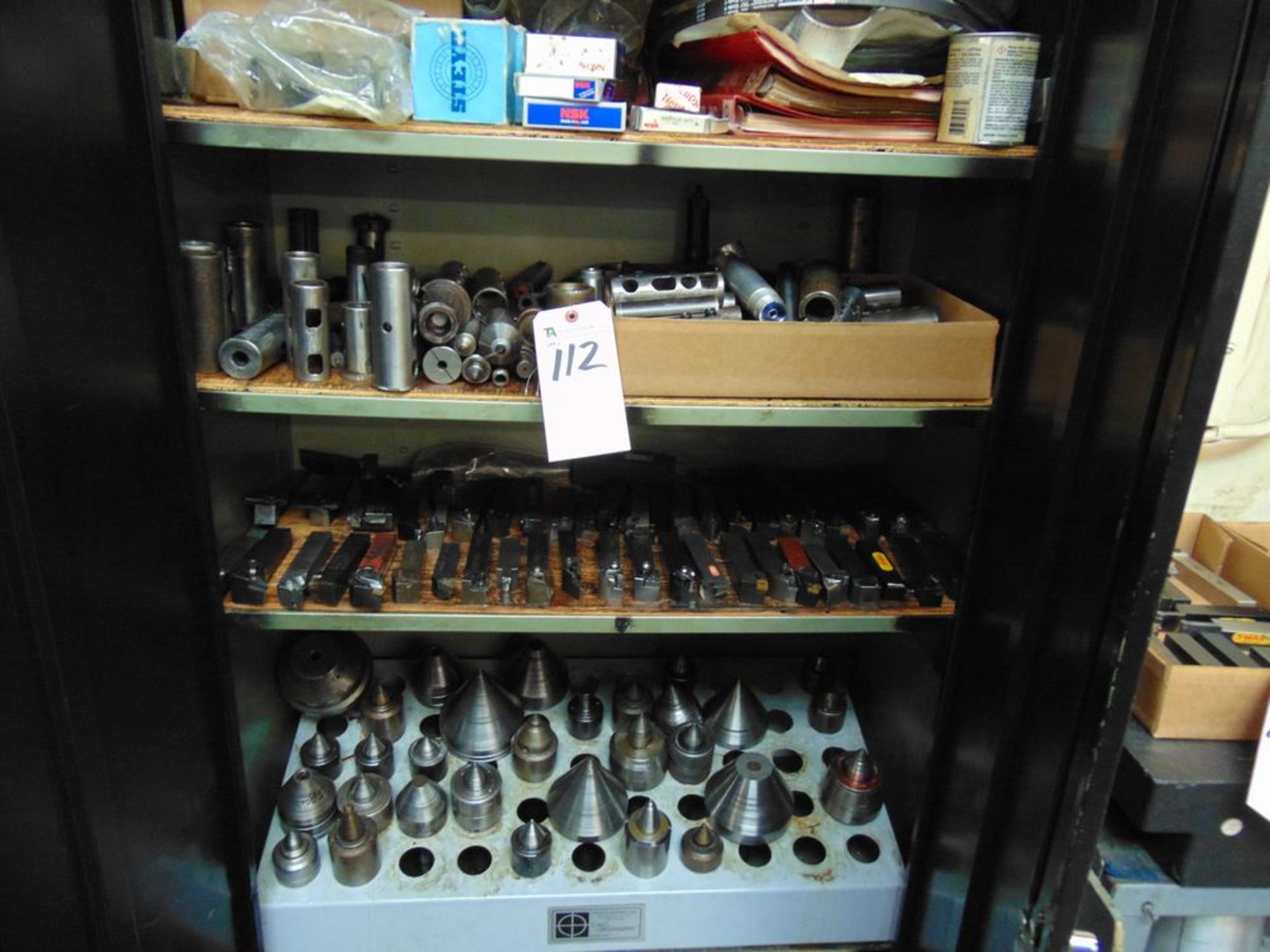 (Lot) Assorted Lathe Tooling, Live Centers, Carbide Insert Tool Holders, Sleeves, Bearings,